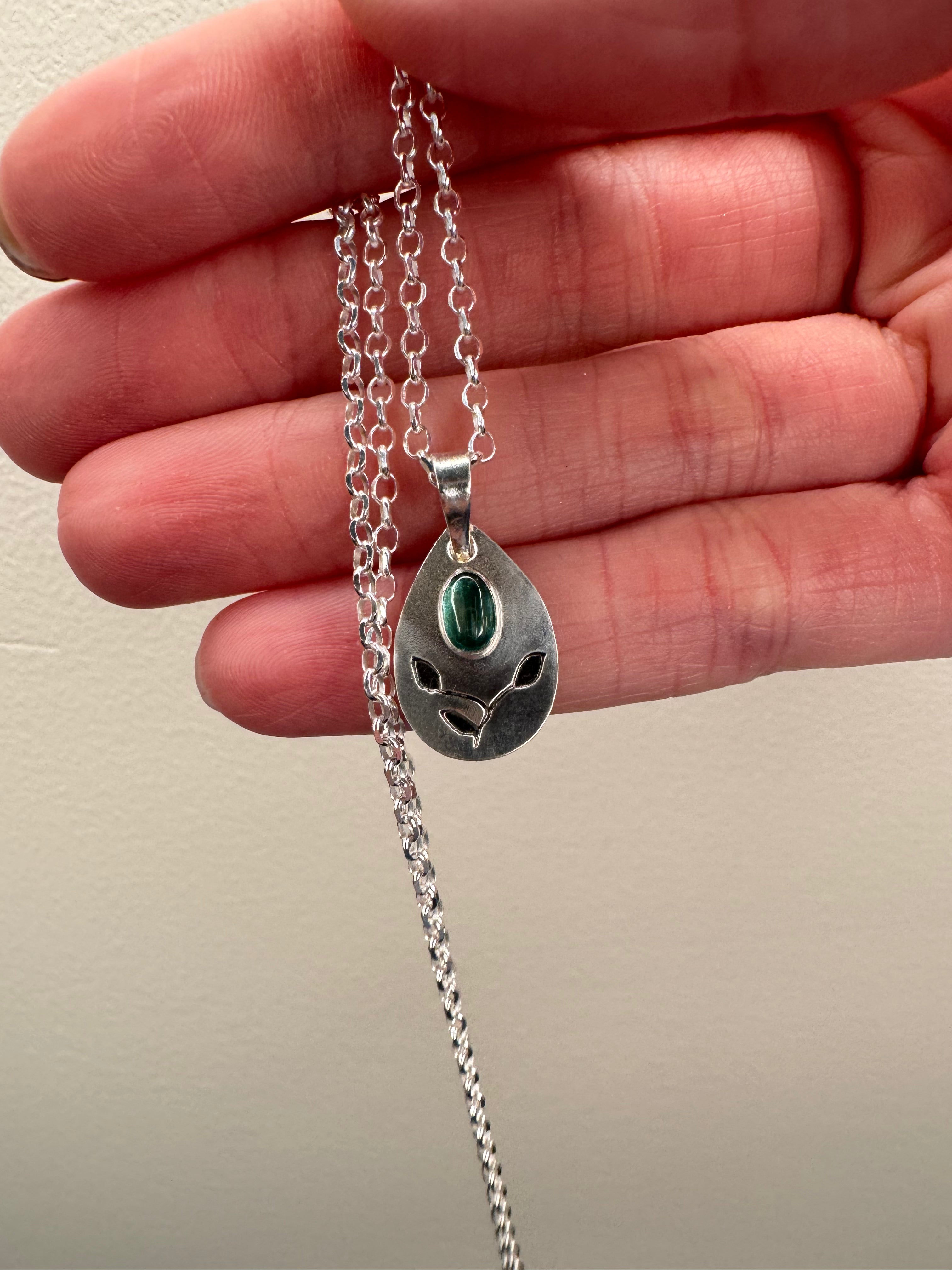 Tourmaline & Vine Pendant