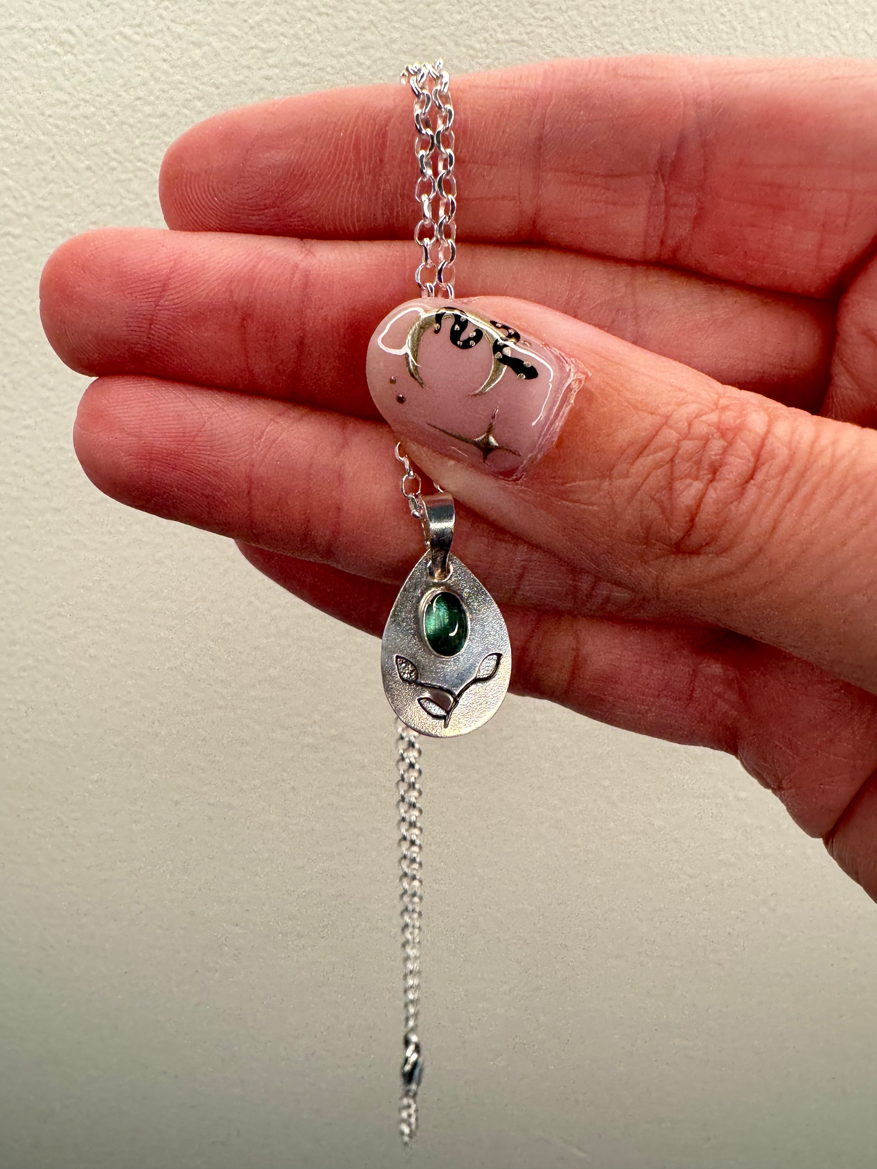 Tourmaline & Vine Pendant