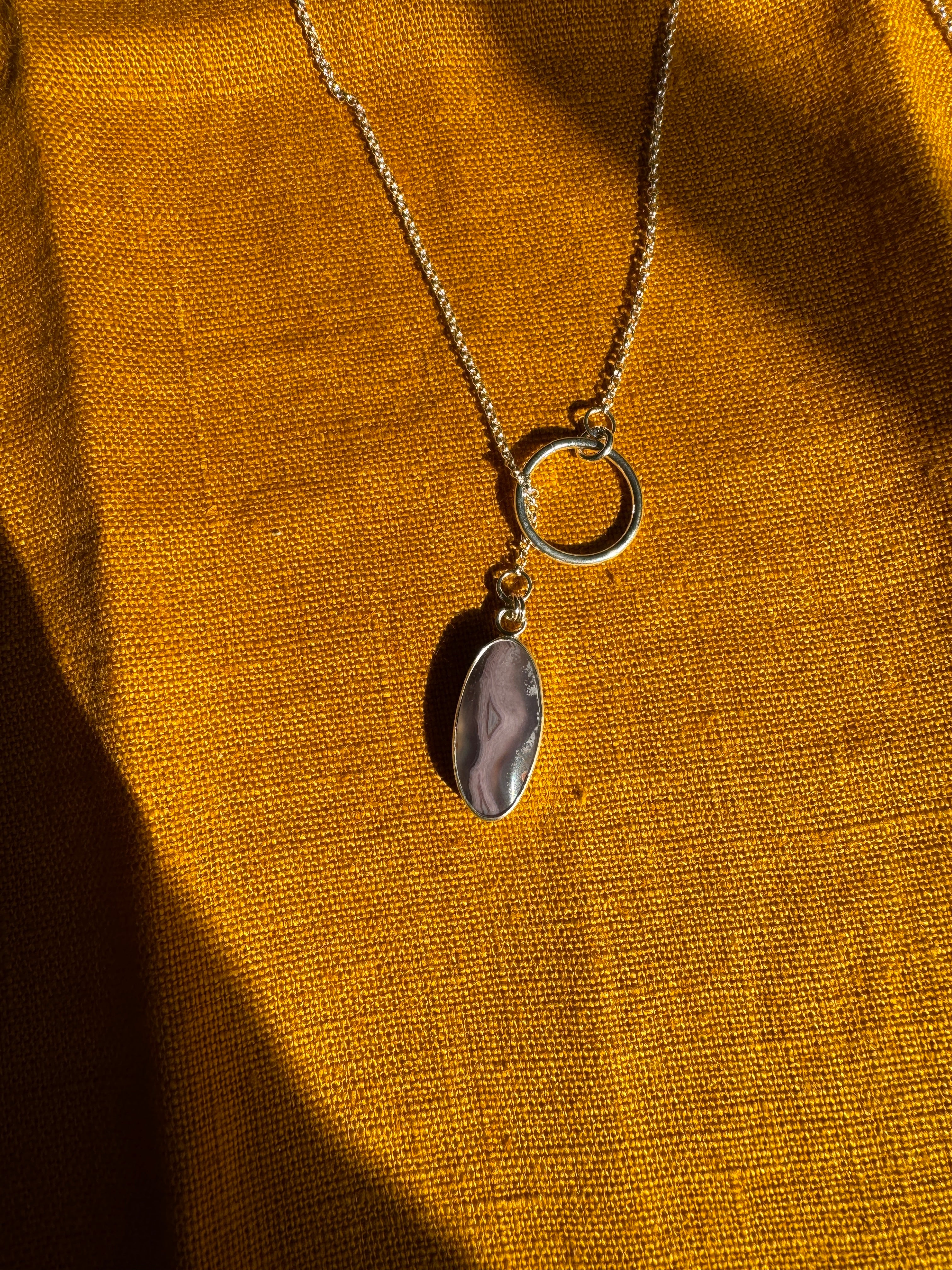 Purple Passion Agate Lariat Necklace