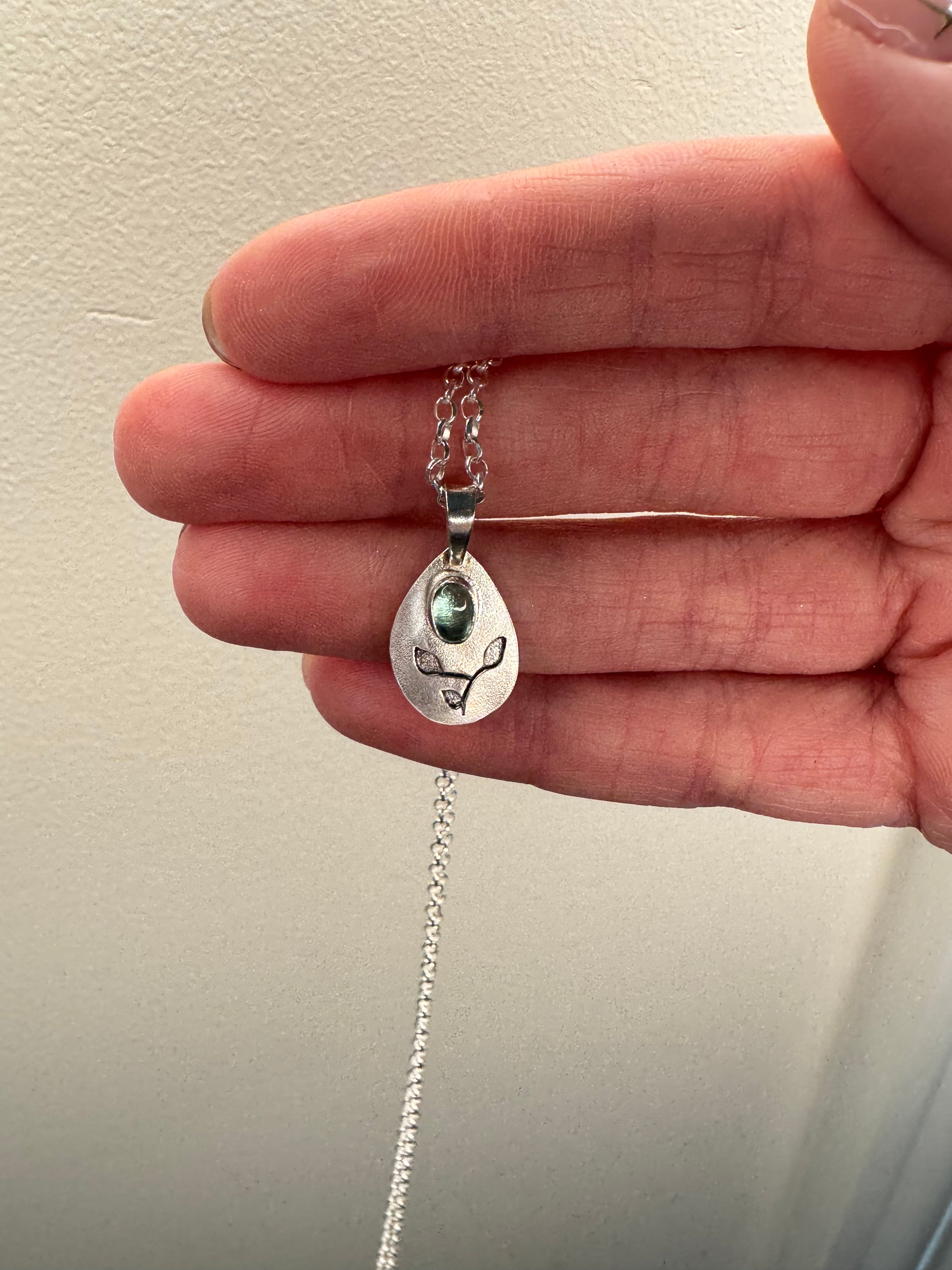 Tourmaline & Vine Pendant