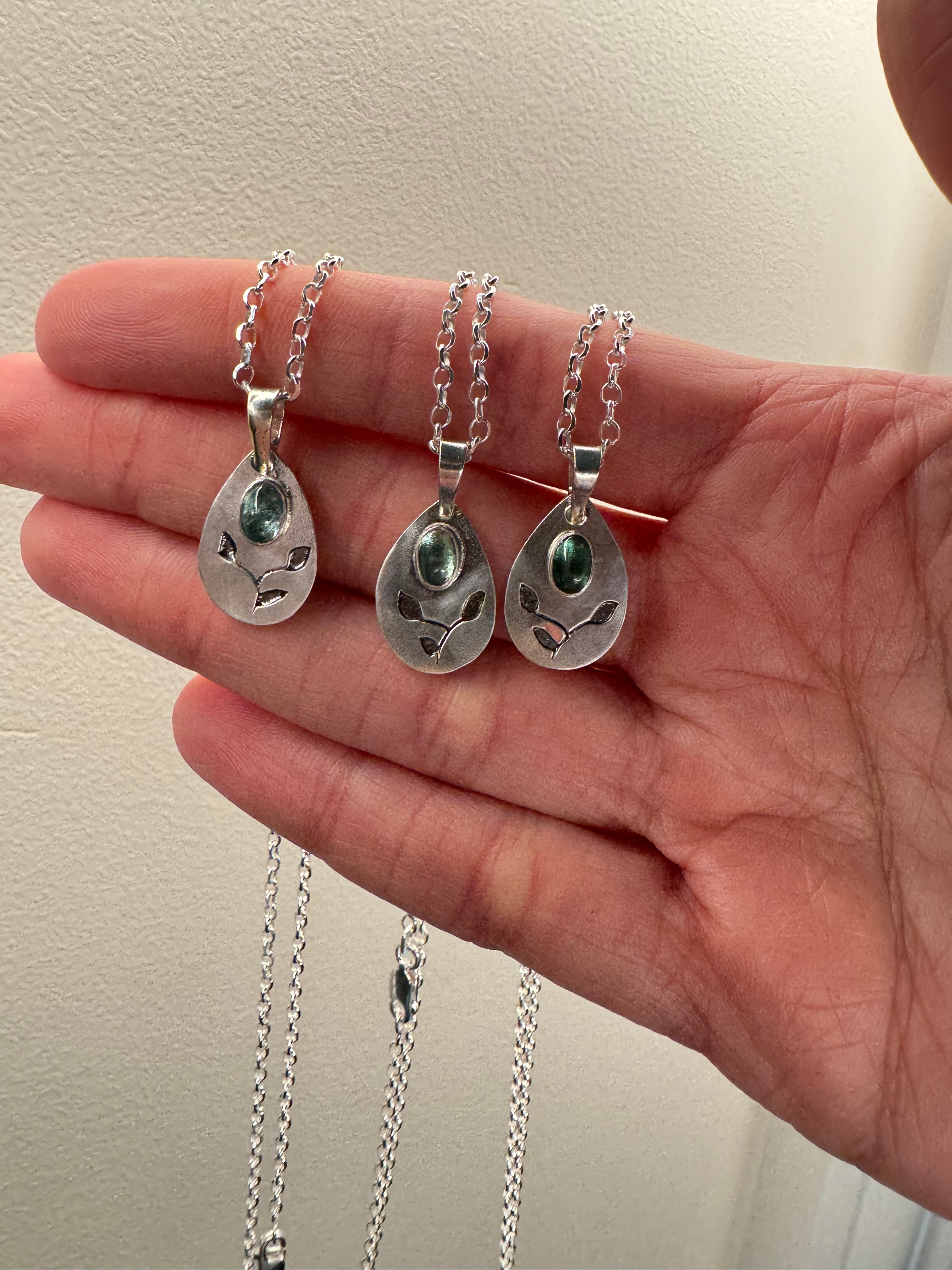 Tourmaline & Vine Pendant