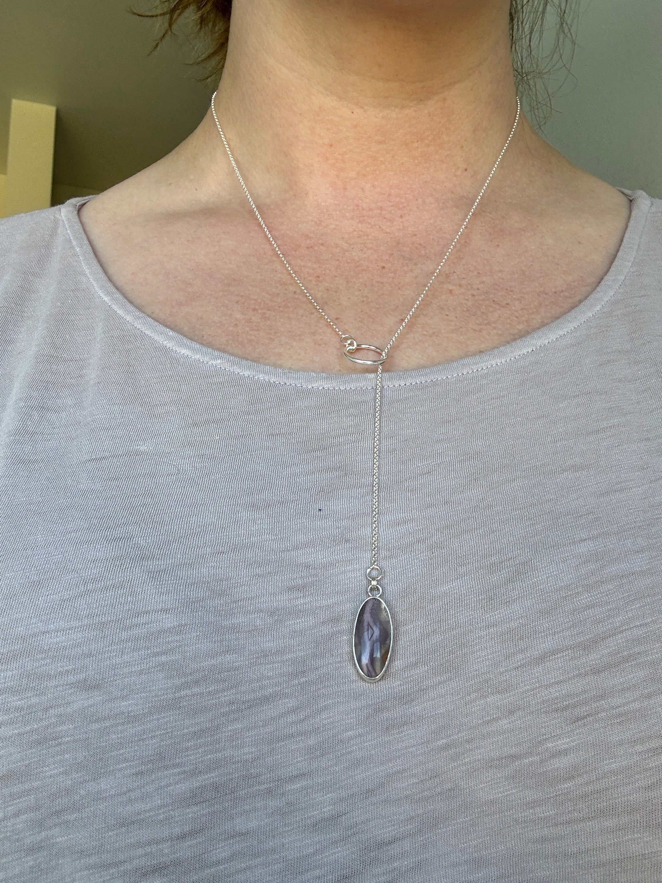Purple Passion Agate Lariat Necklace