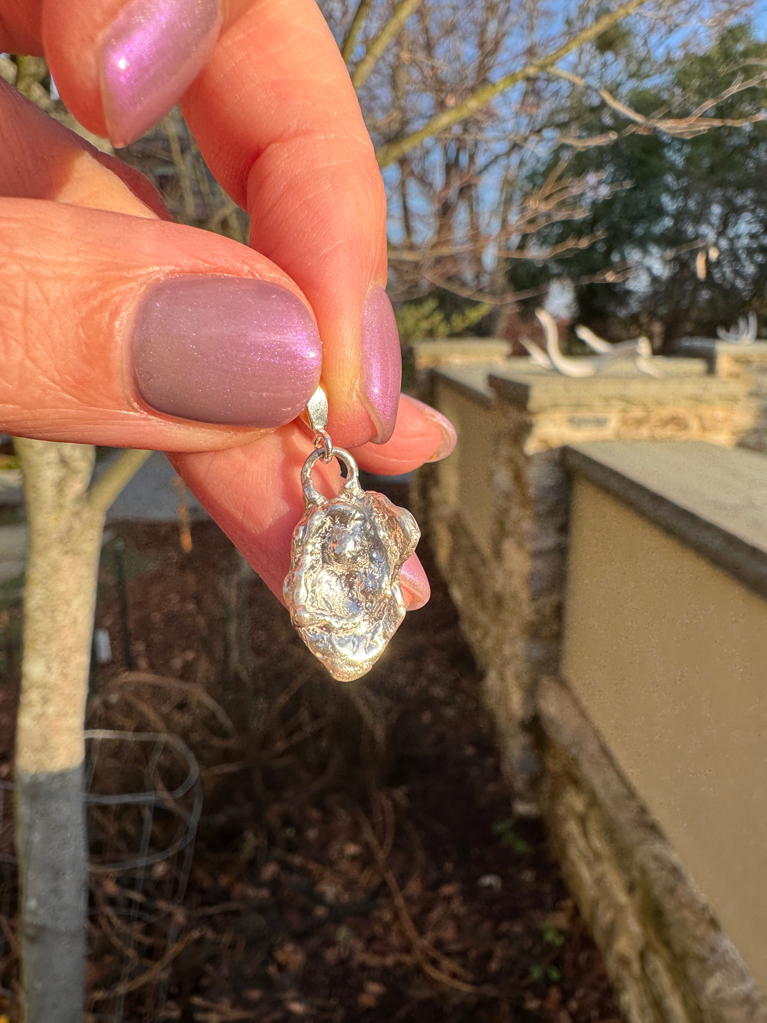 Sterling Silver Water Cast Pendant