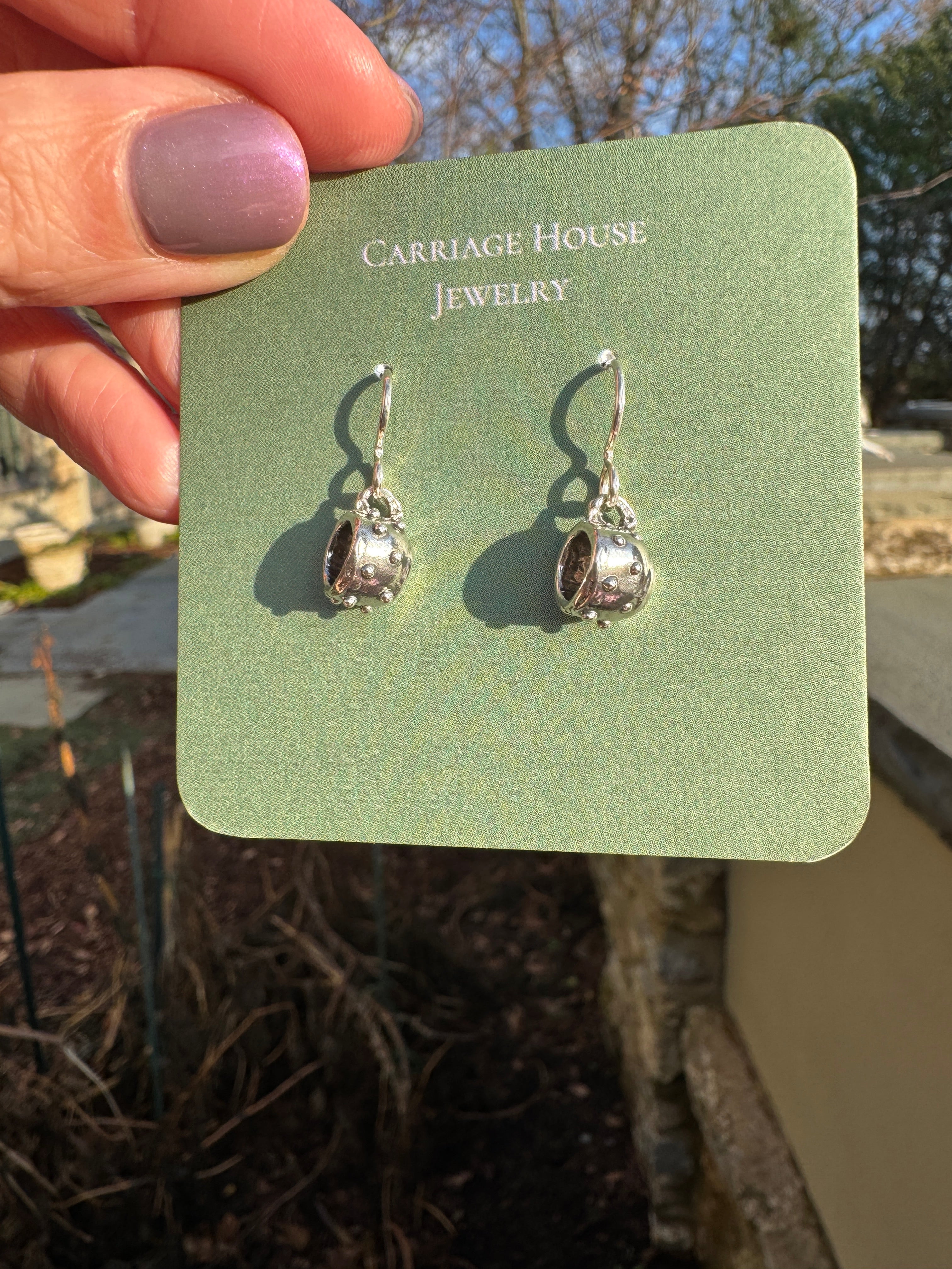 Sterling Silver Teacup Earrings