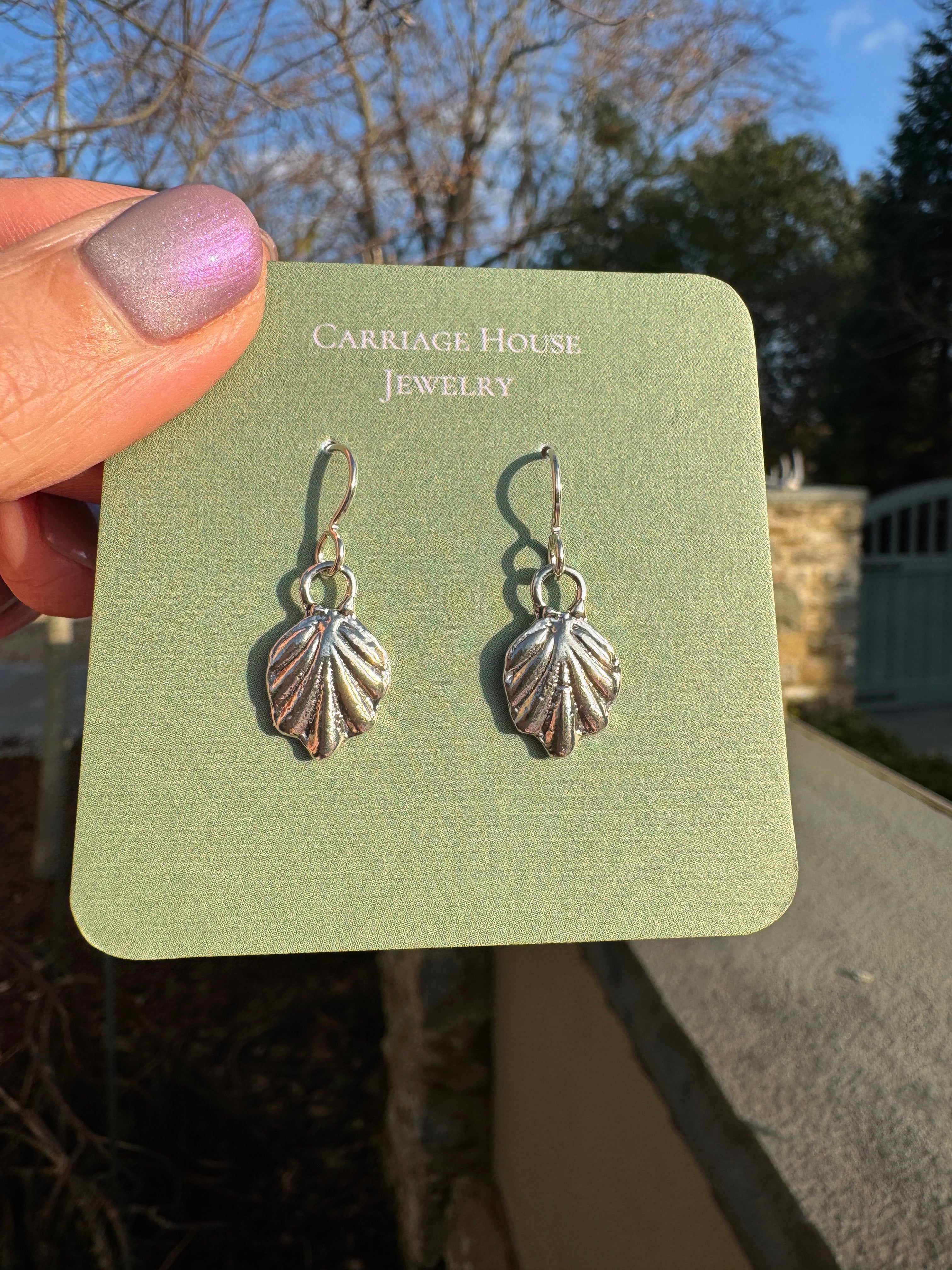 Sterling Silver Leaf Earrings