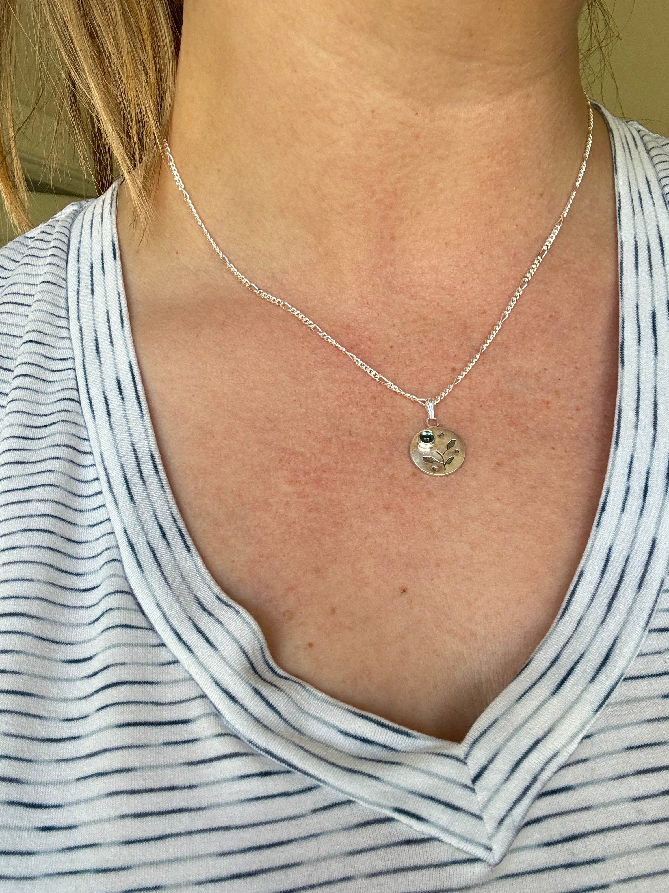 Tourmaline & Vine Pendant