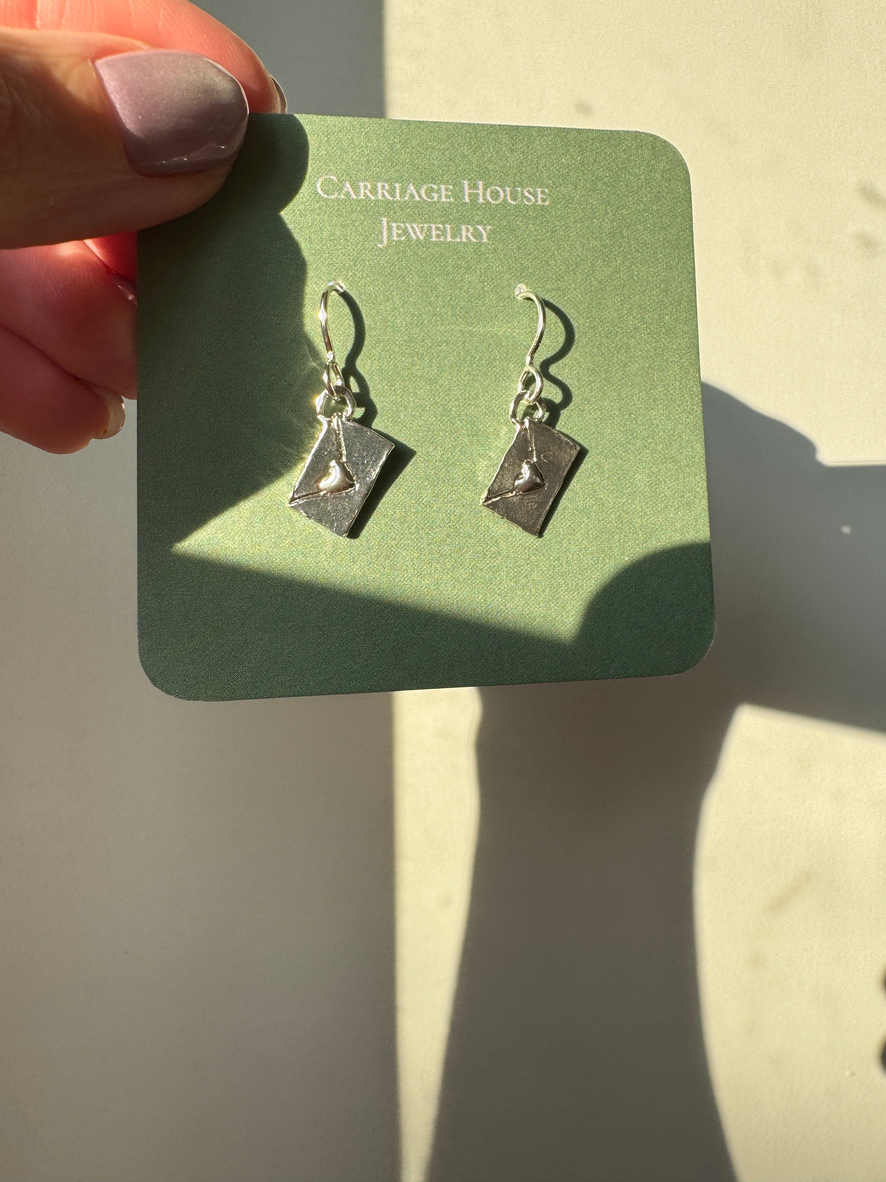 Sterling Silver Love Letter Earrings