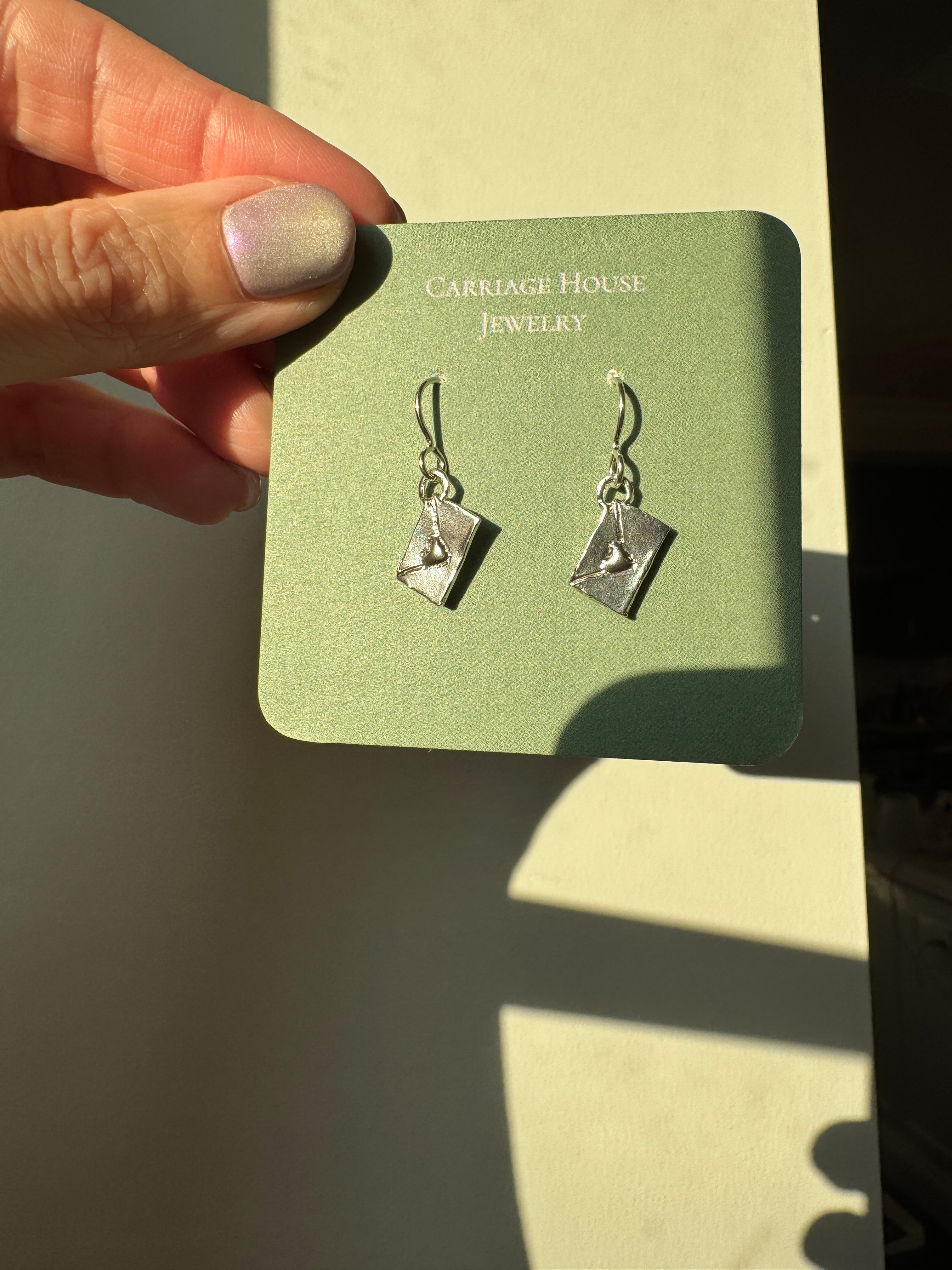 Sterling Silver Love Letter Earrings