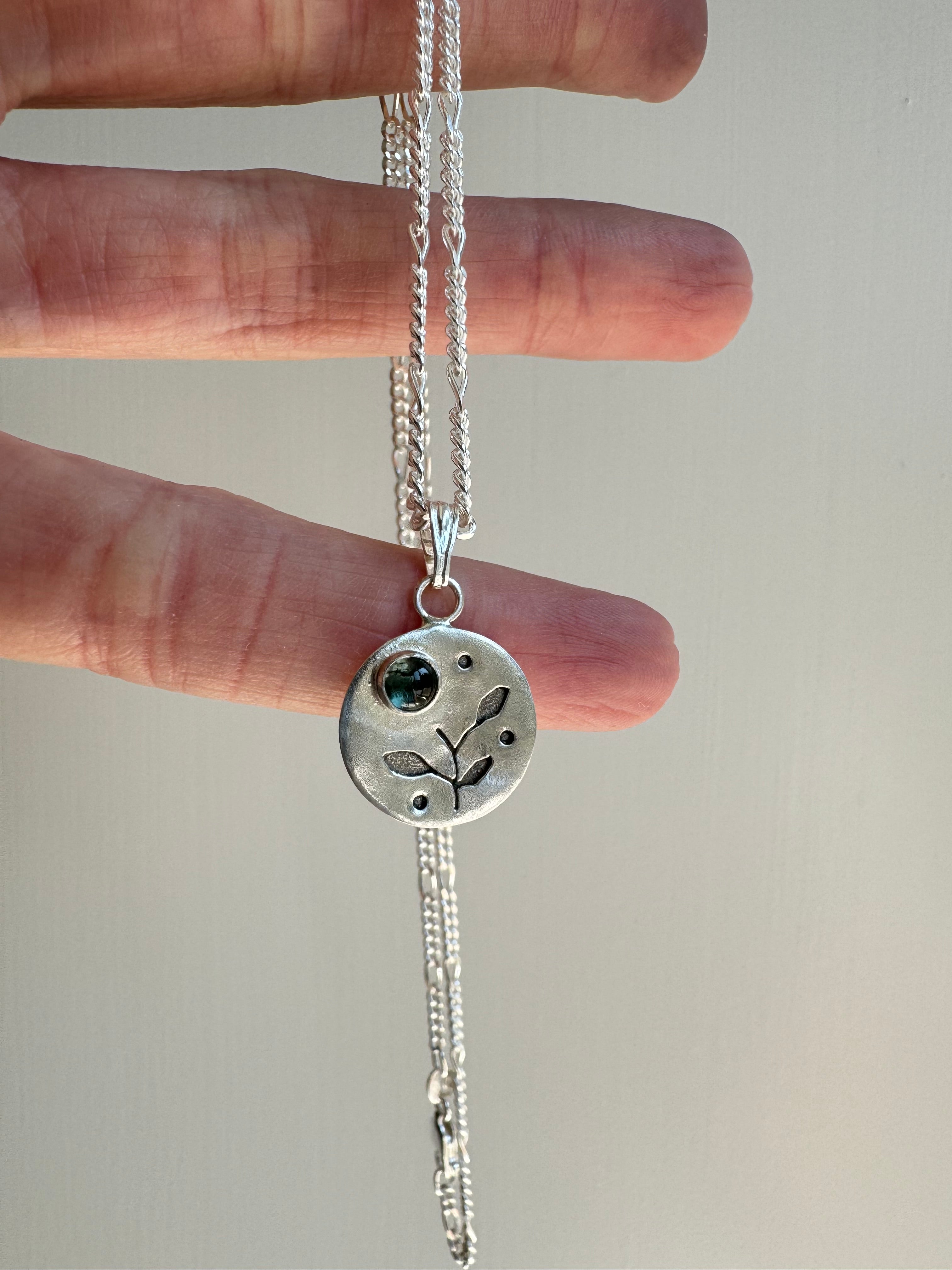 Tourmaline & Vine Pendant