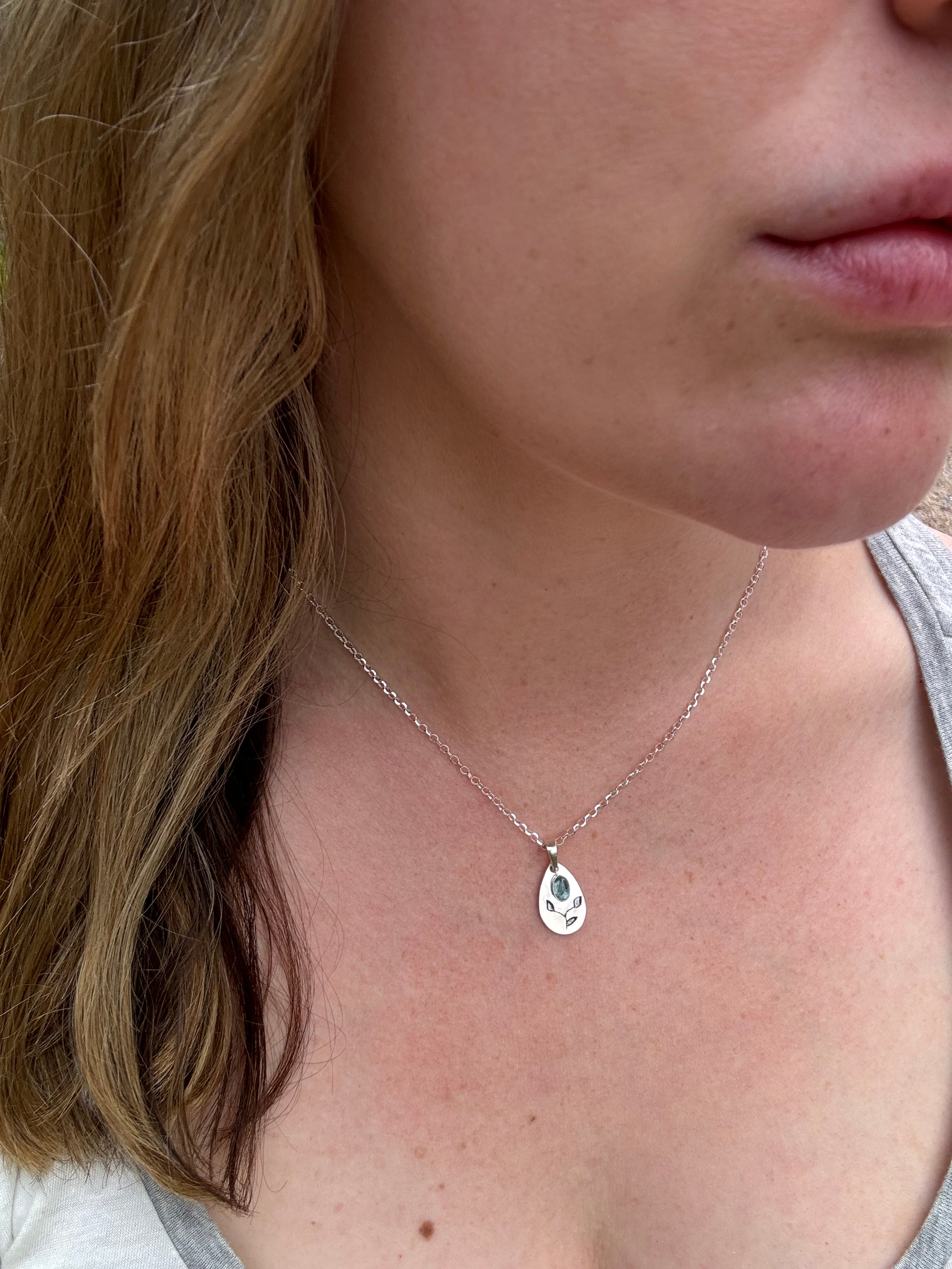 Tourmaline & Vine Pendant