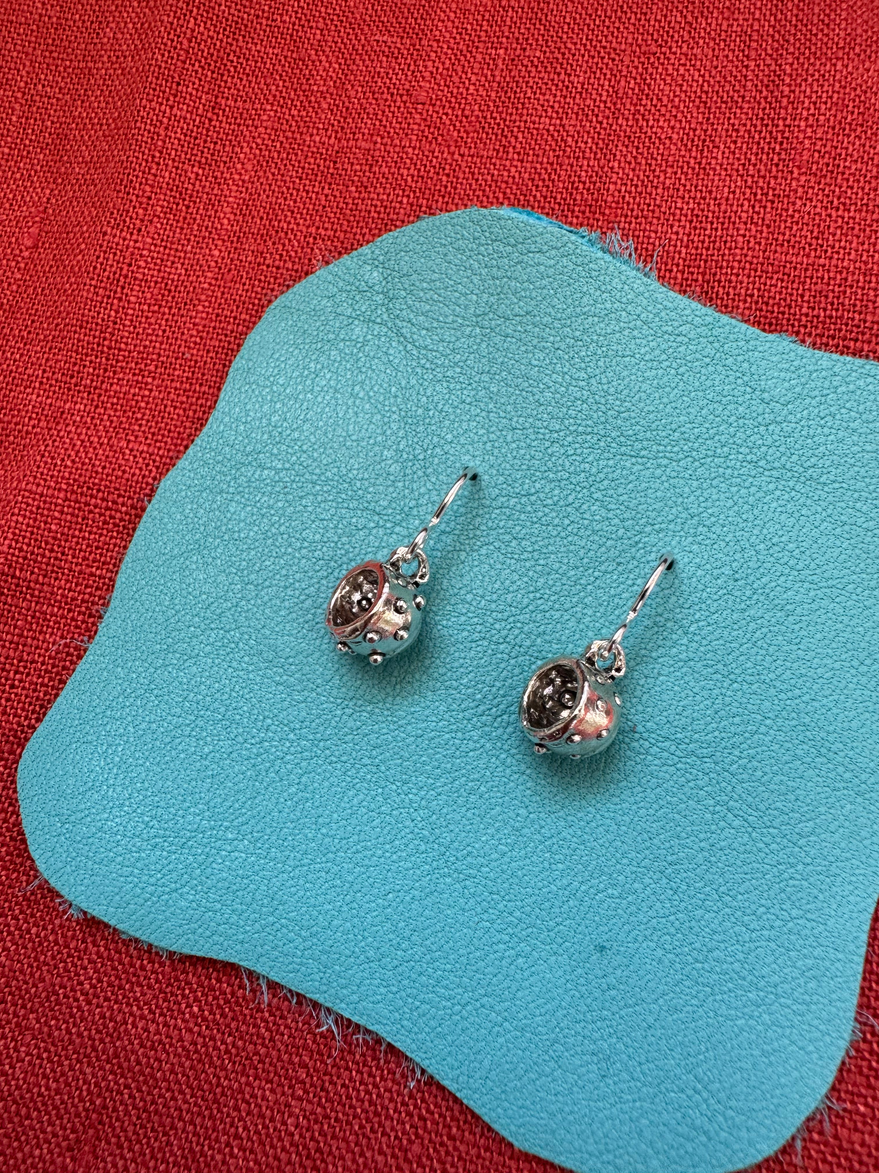 Sterling Silver Teacup Earrings