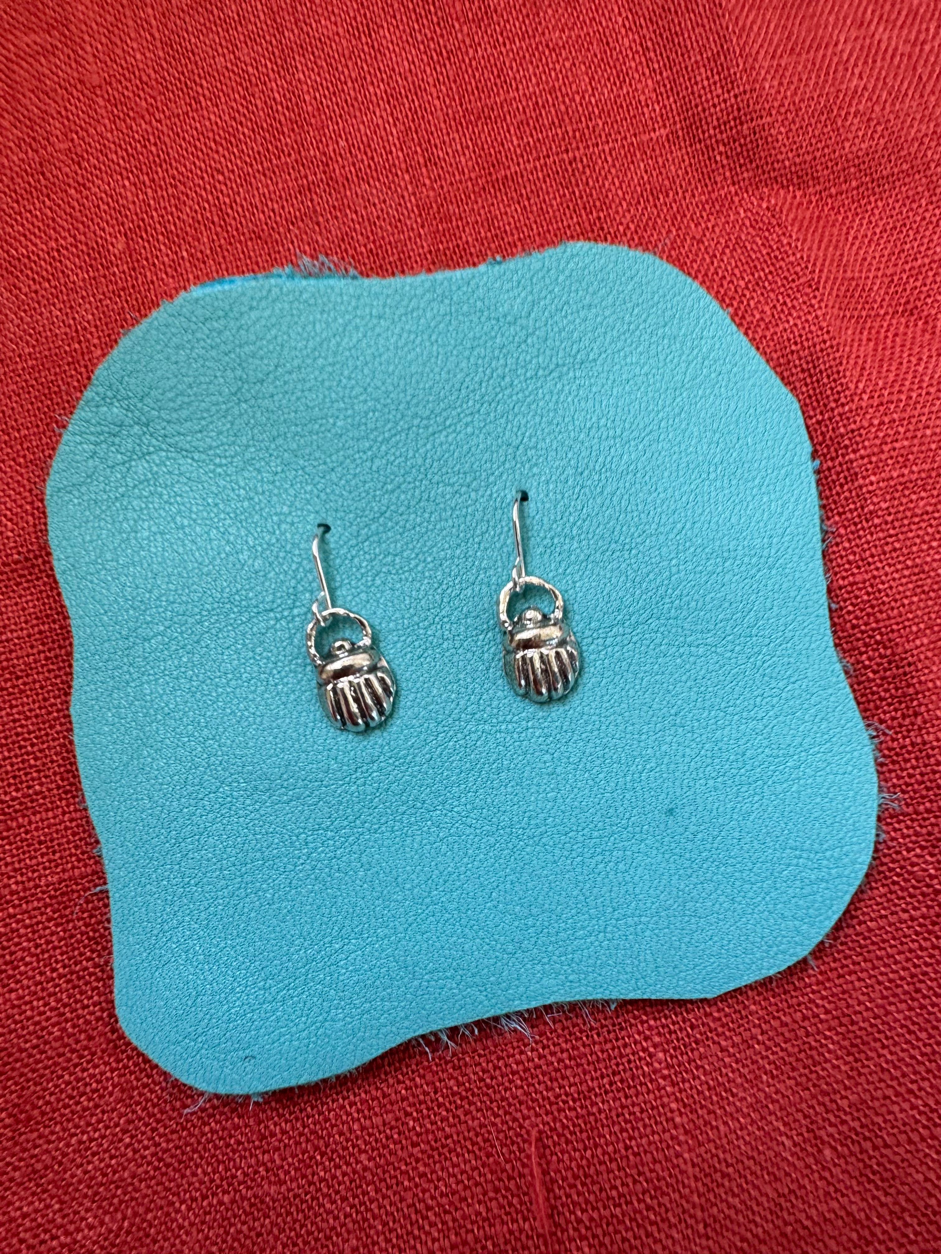 Sterling Silver Scarab Earrings