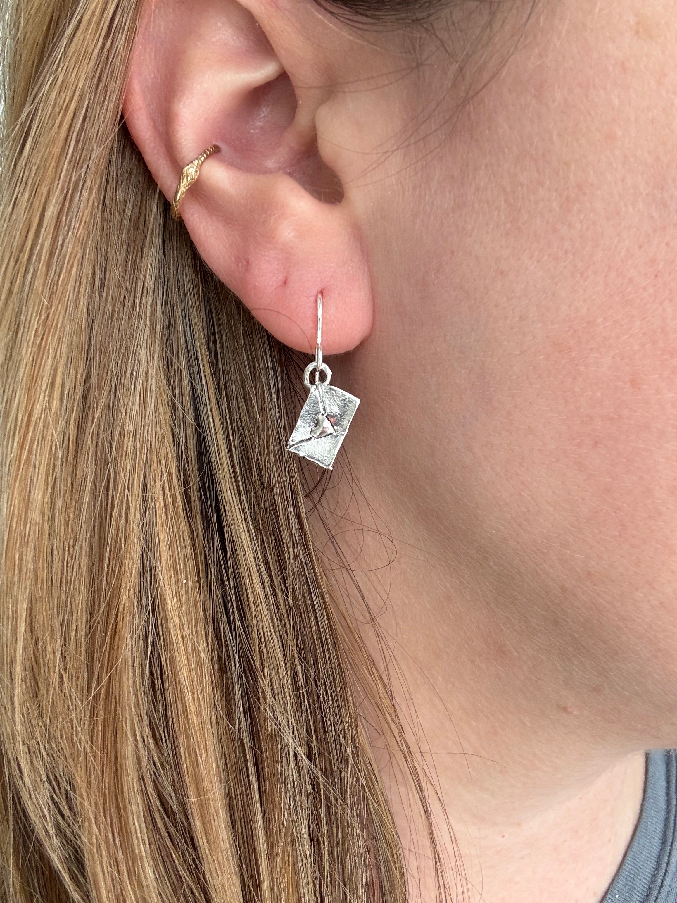 Sterling Silver Love Letter Earrings