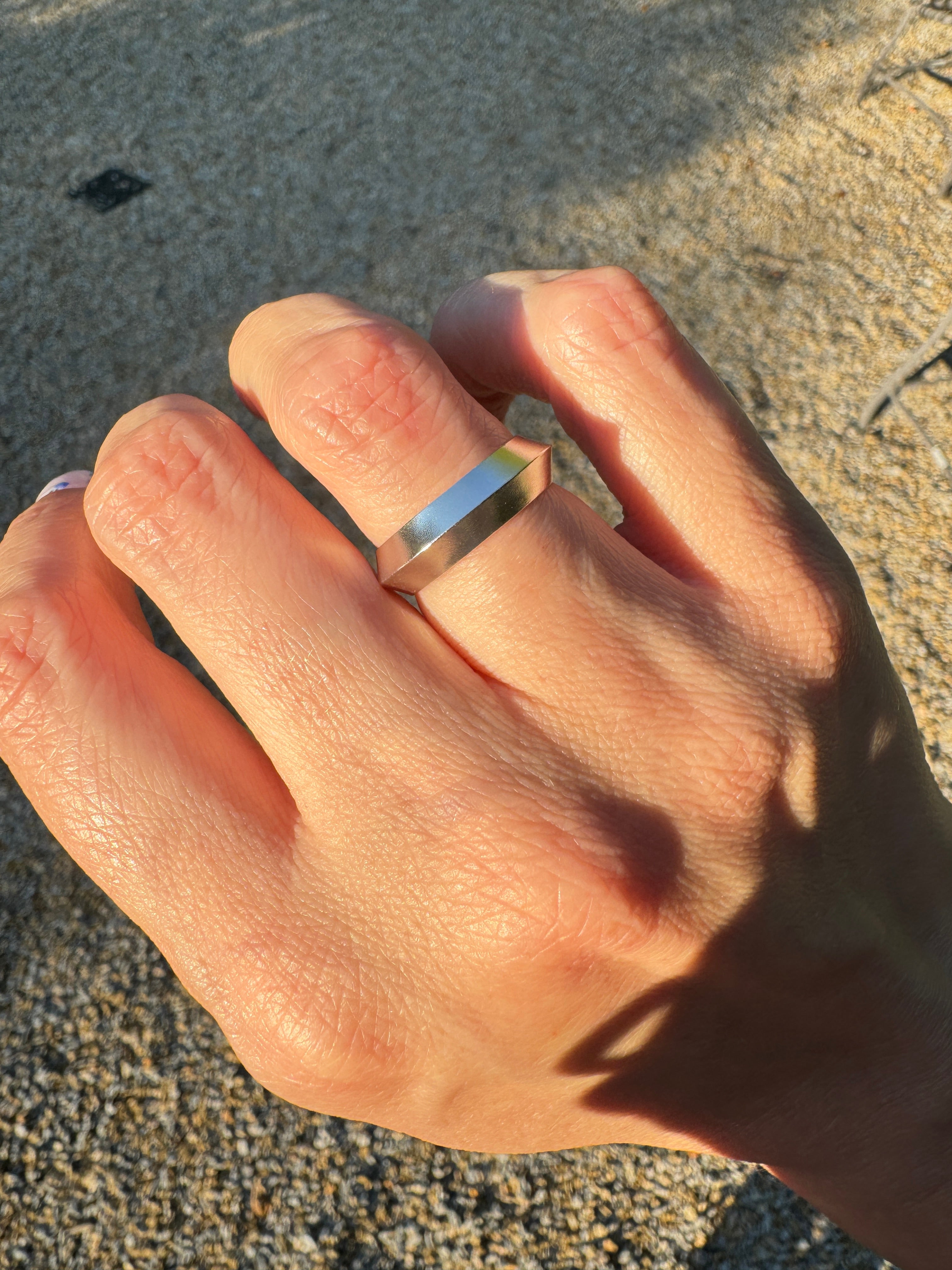 Sterling Silver Triangle Band (Size 5.5/6)