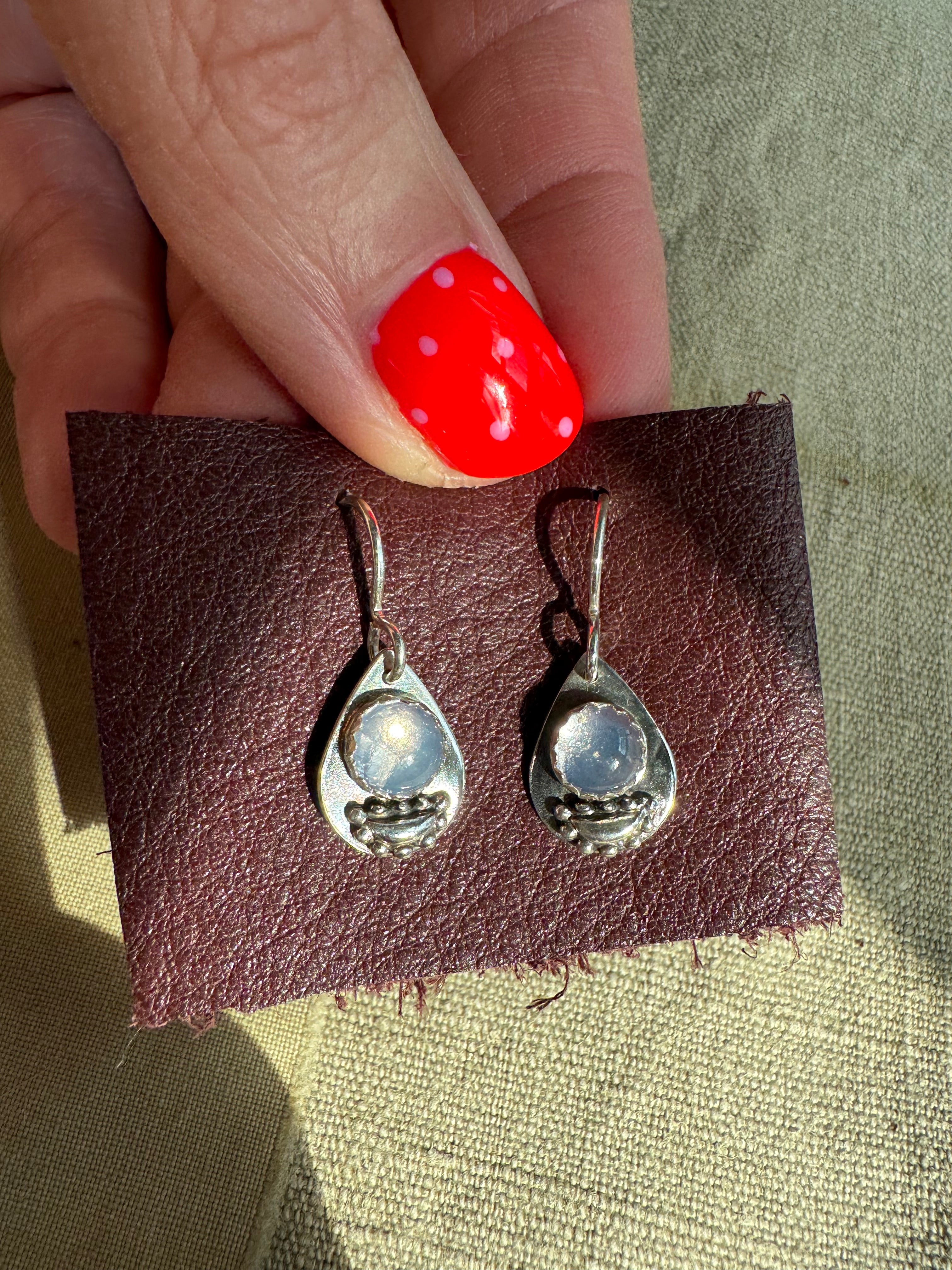 Teardrop Earrings with Lavender Moon Quartz