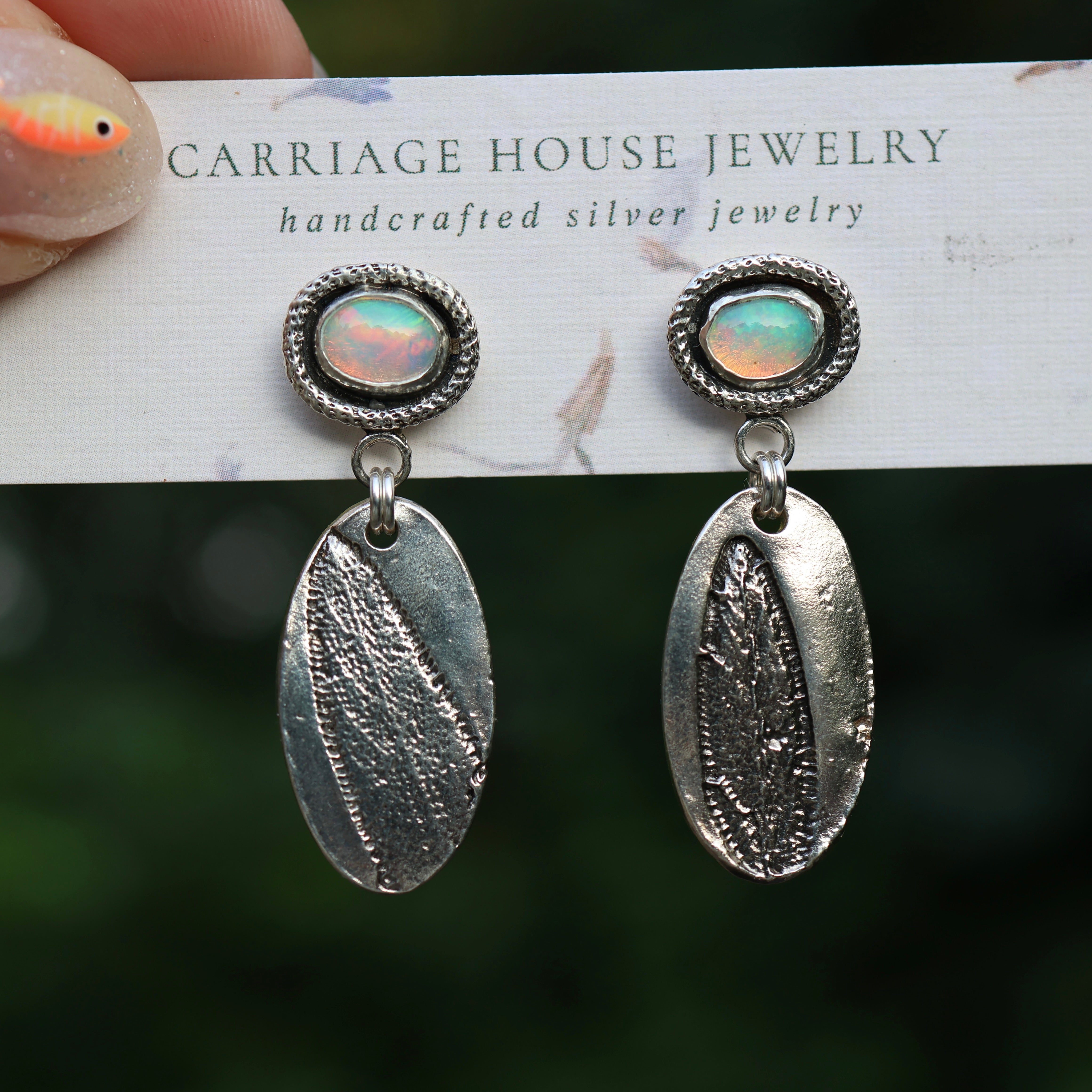 Ethiopian Opal & Sage Earrings