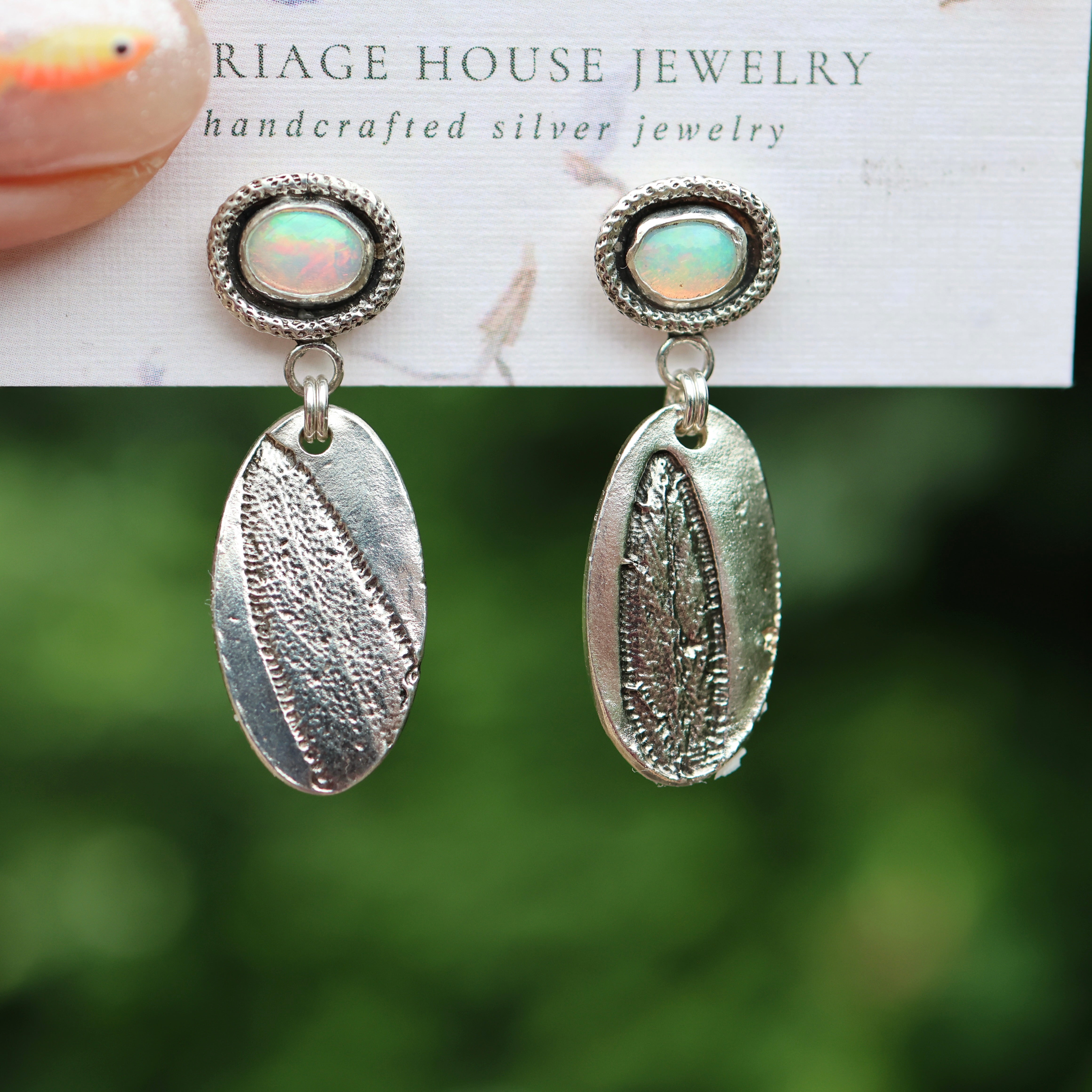 Ethiopian Opal & Sage Earrings