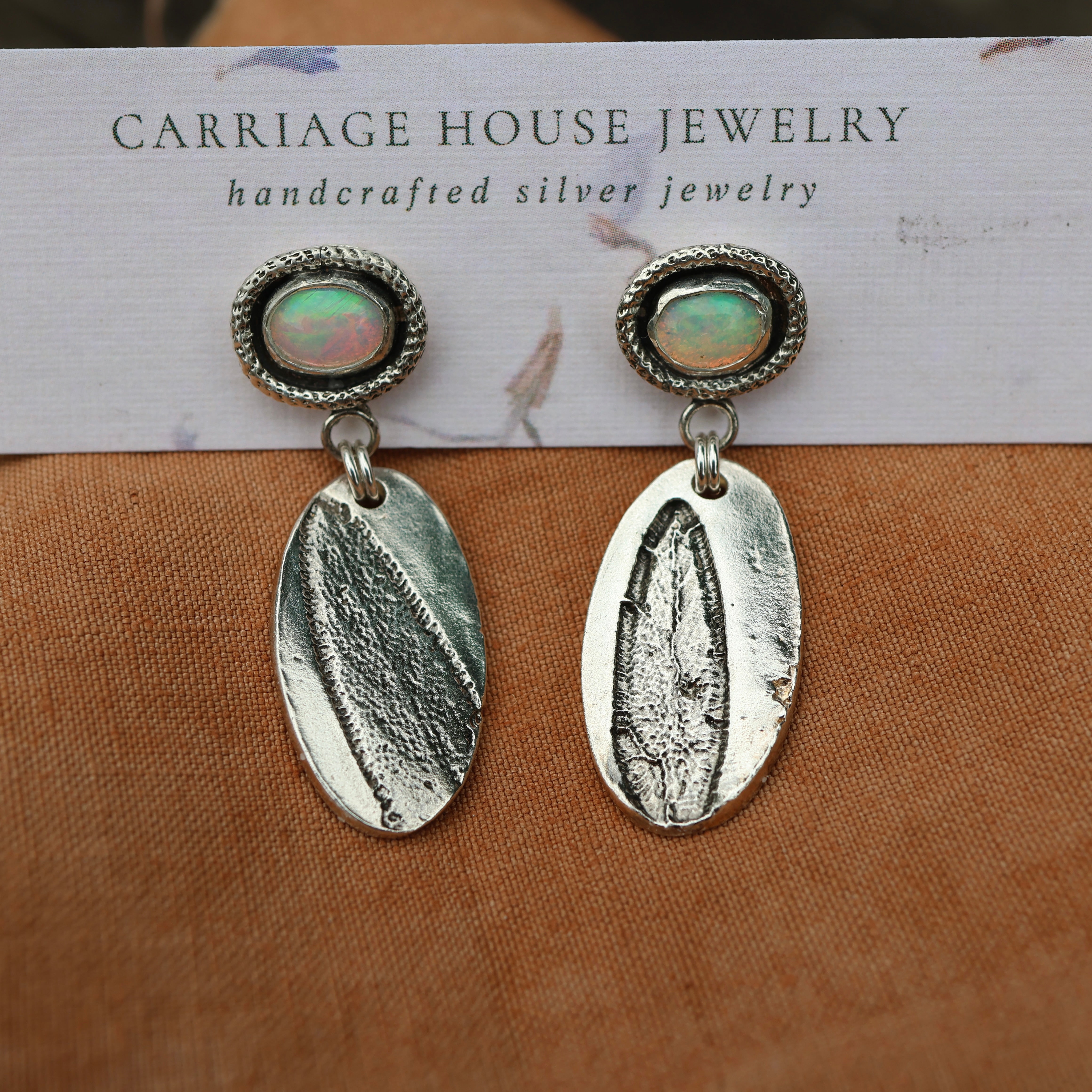 Ethiopian Opal & Sage Earrings