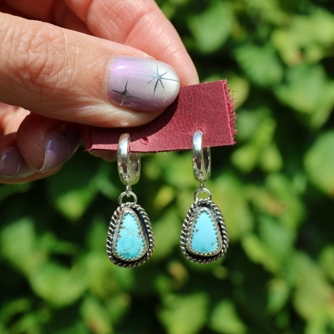 Morenci Turquoise Earrings | Huggie Hoops