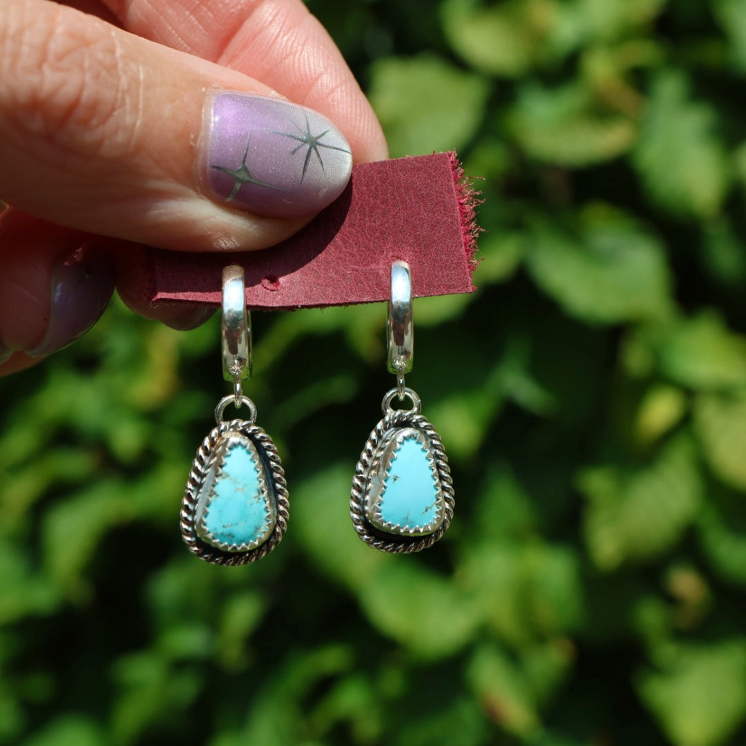 Morenci Turquoise Earrings | Huggie Hoops