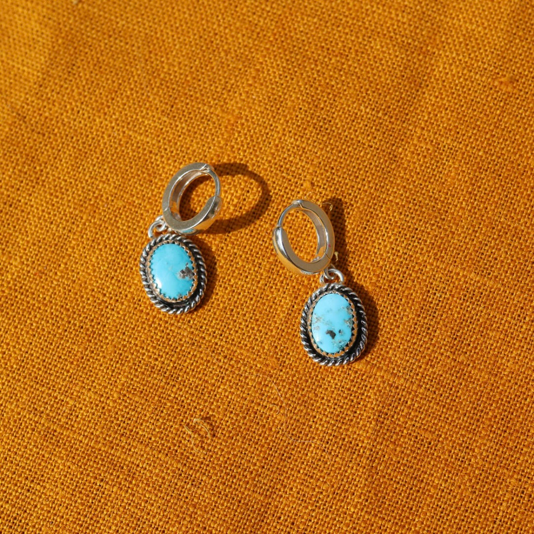 Morenci Turquoise Earrings | Huggie Hoops