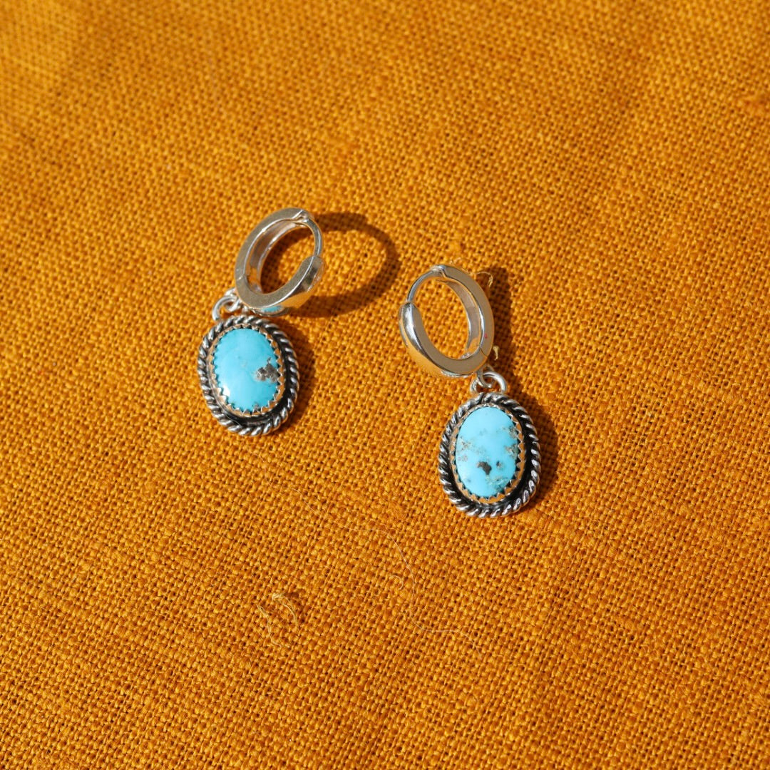 Morenci Turquoise Earrings | Huggie Hoops