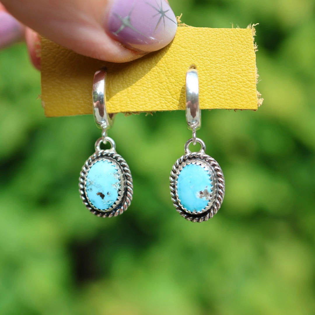 Morenci Turquoise Earrings | Huggie Hoops