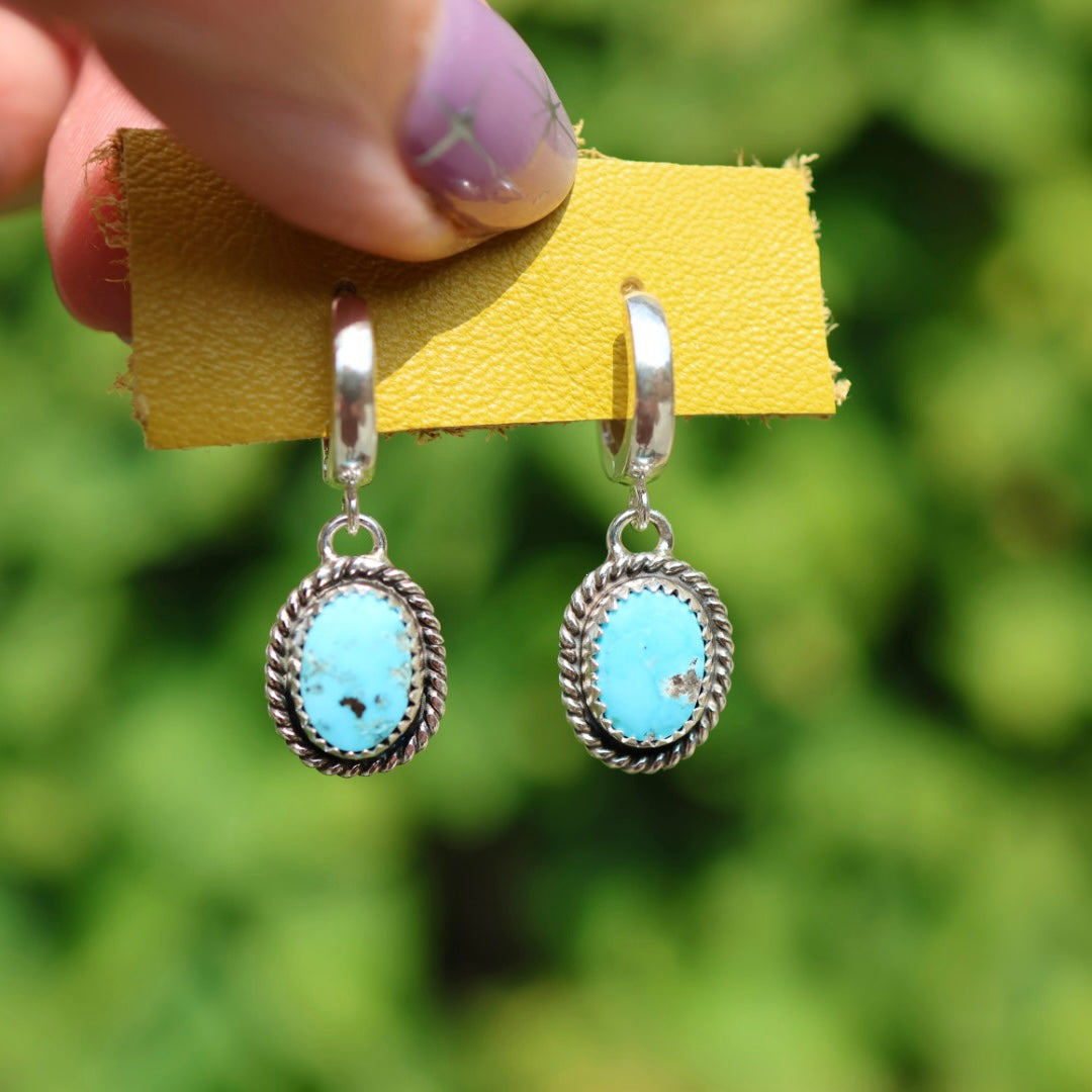 Morenci Turquoise Earrings | Huggie Hoops