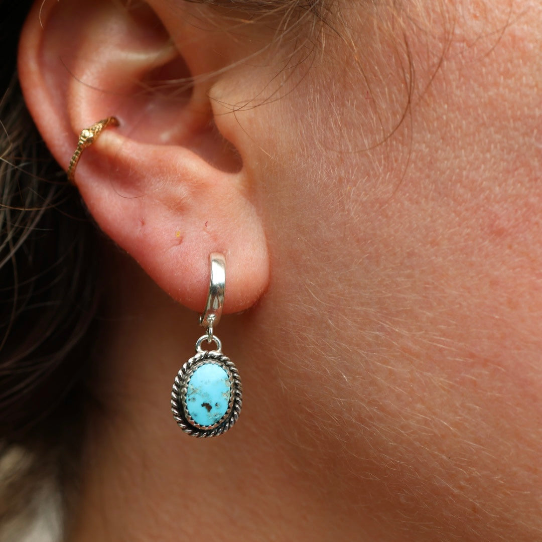 Morenci Turquoise Earrings | Huggie Hoops