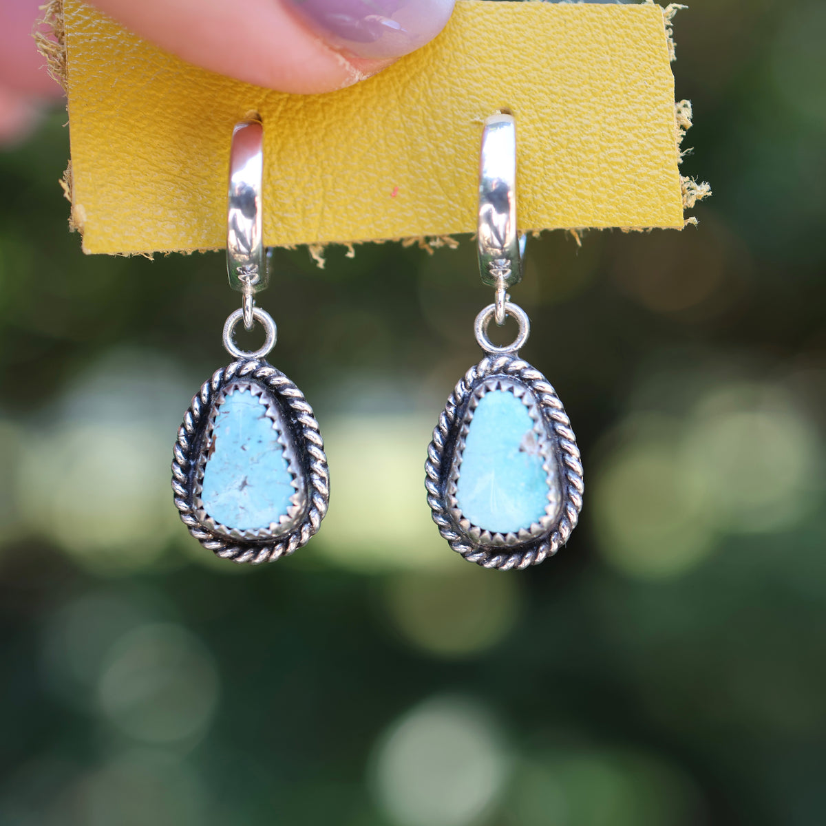 Morenci Turquoise Earrings | Huggie Hoops