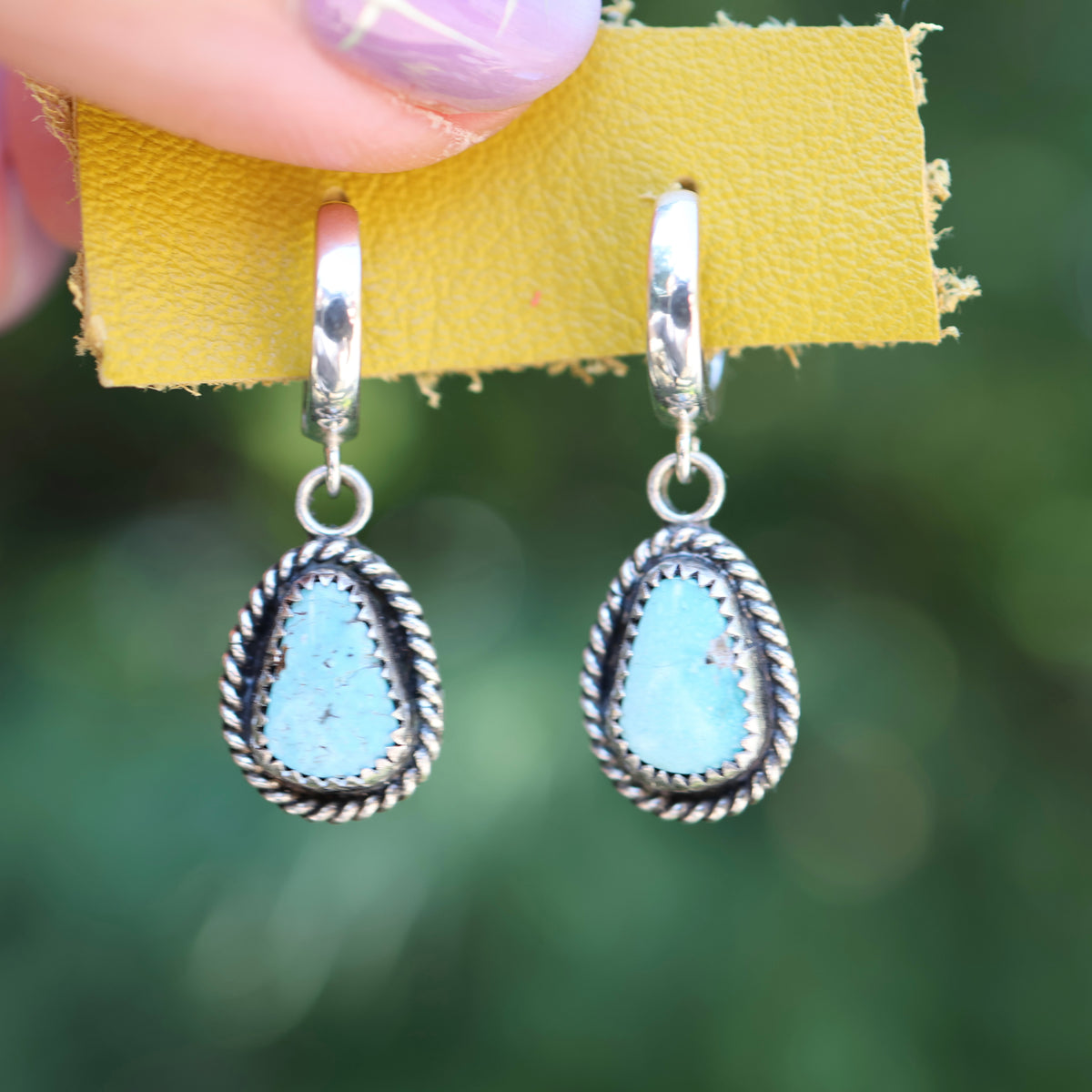 Morenci Turquoise Earrings | Huggie Hoops