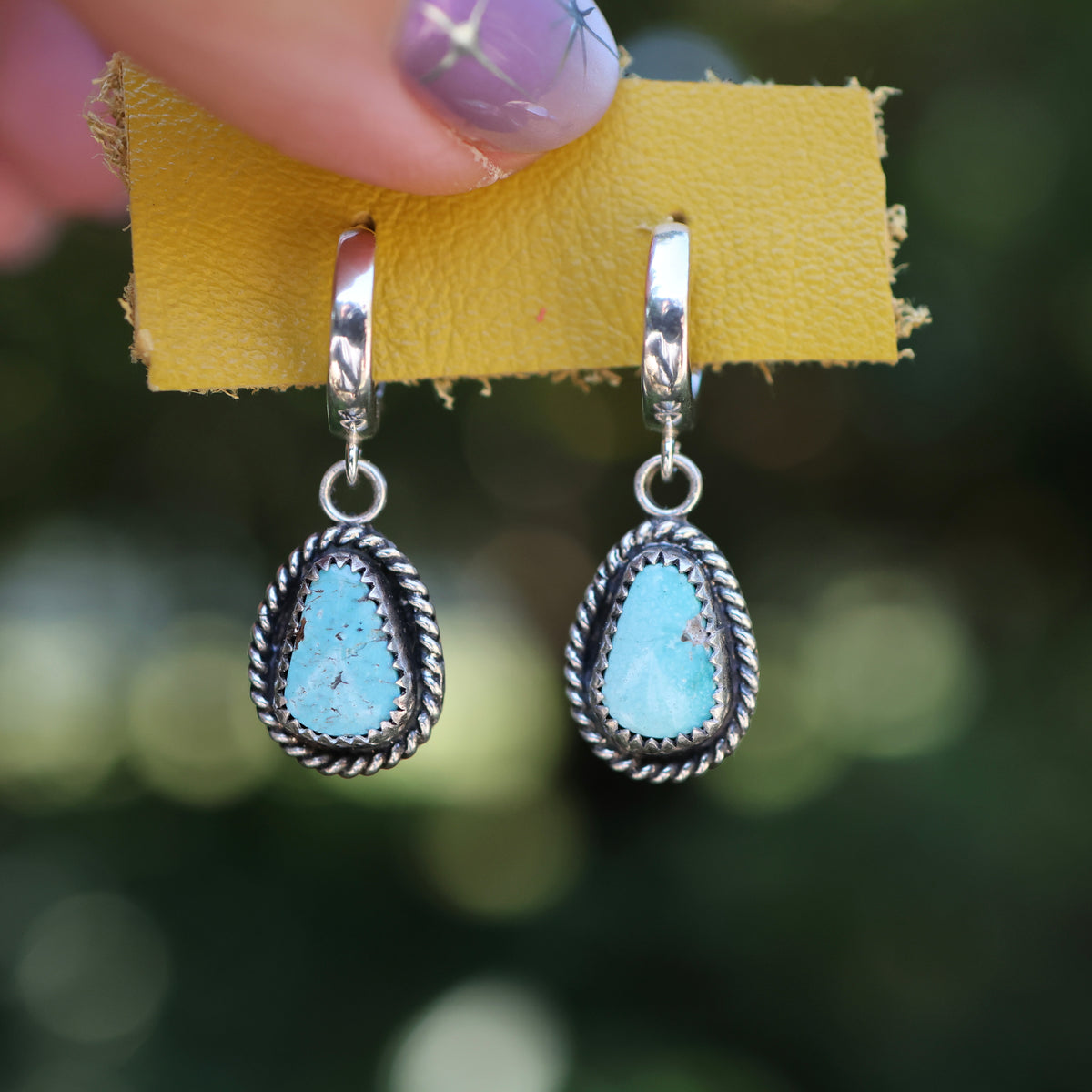 Morenci Turquoise Earrings | Huggie Hoops