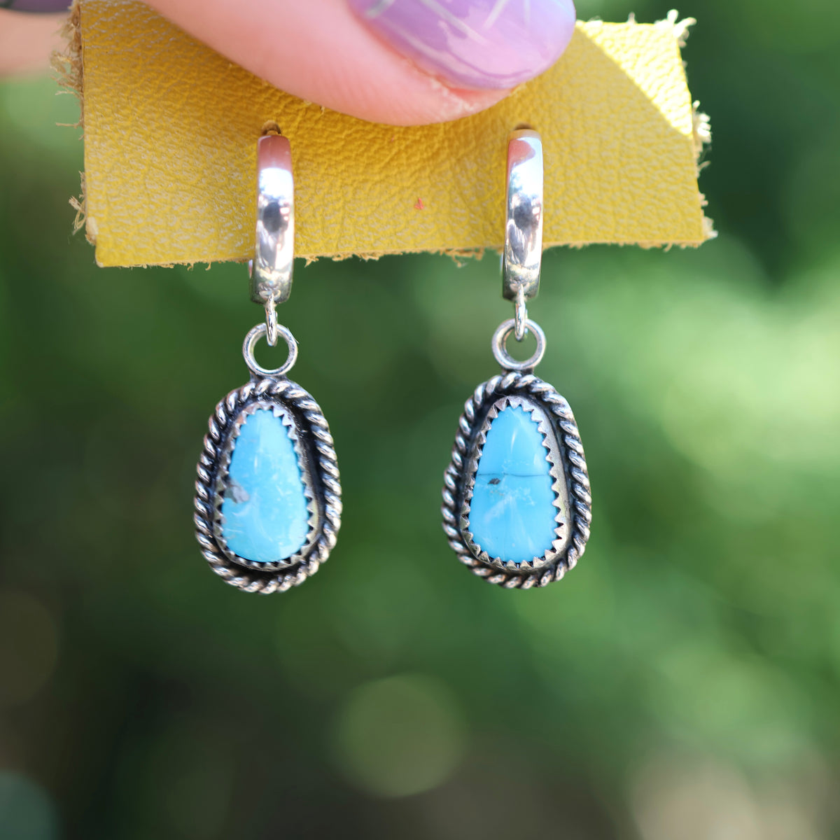 Morenci Turquoise Earrings | Huggie Hoops