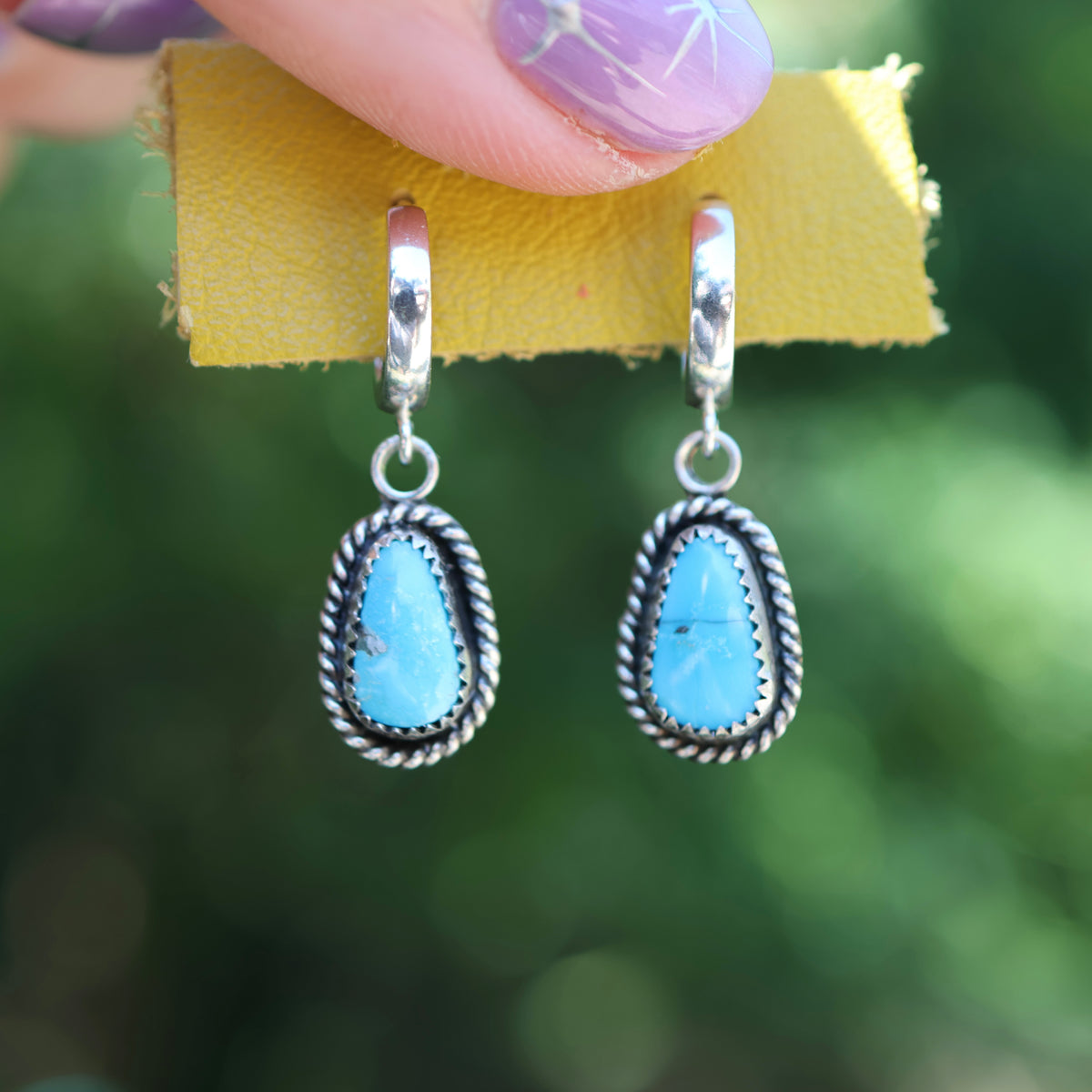 Morenci Turquoise Earrings | Huggie Hoops