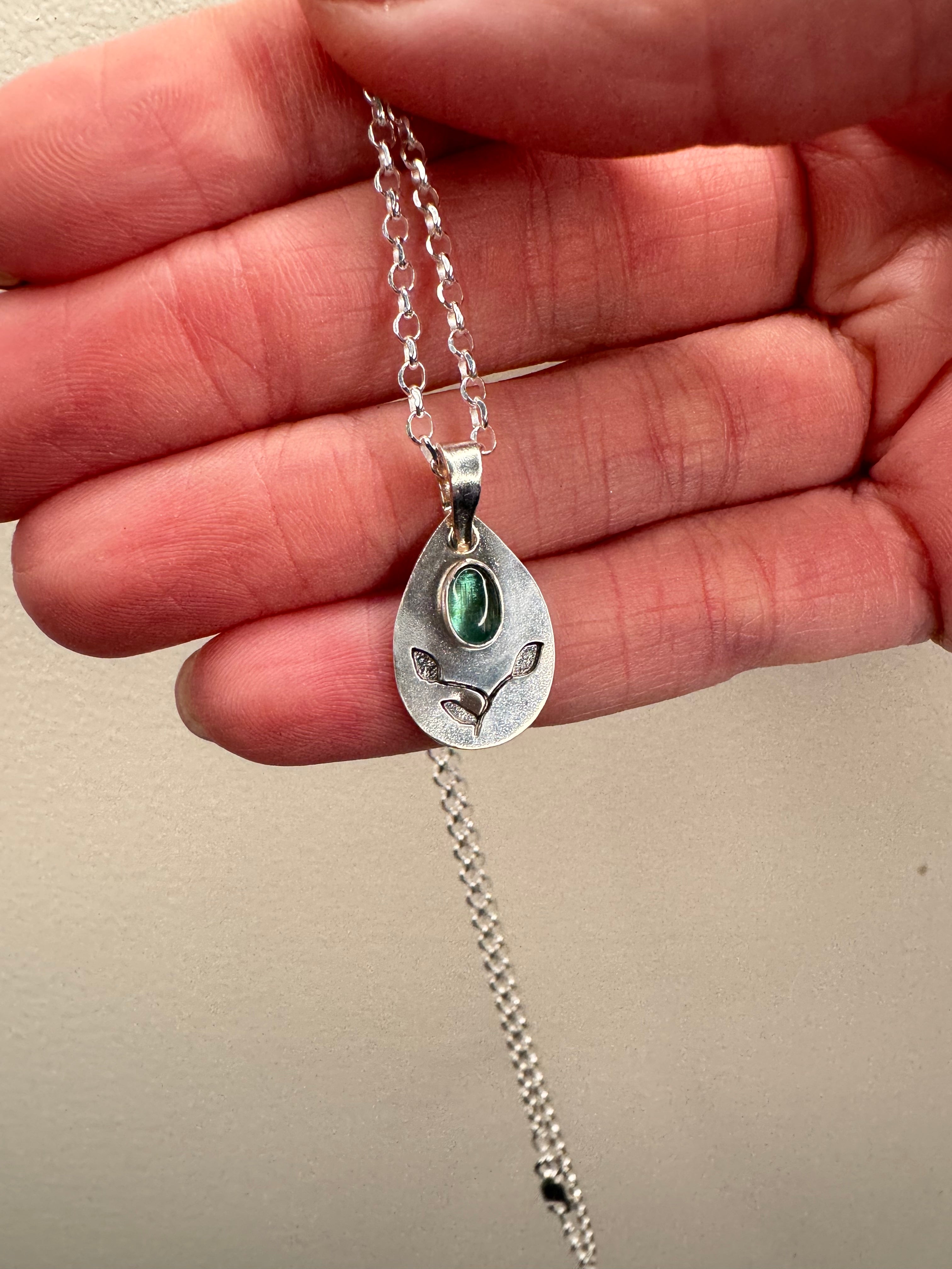 Tourmaline & Vine Pendant