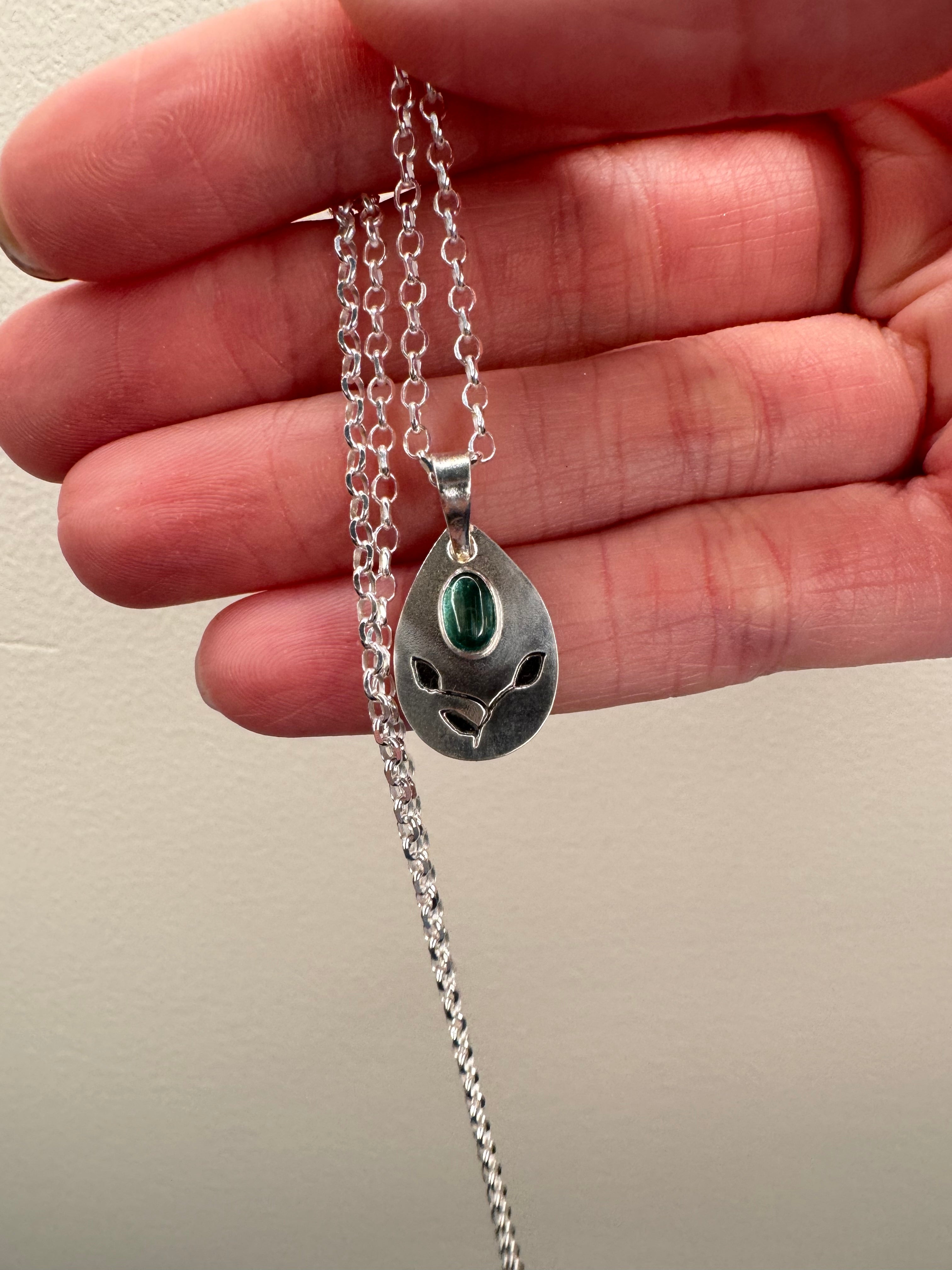 Tourmaline & Vine Pendant