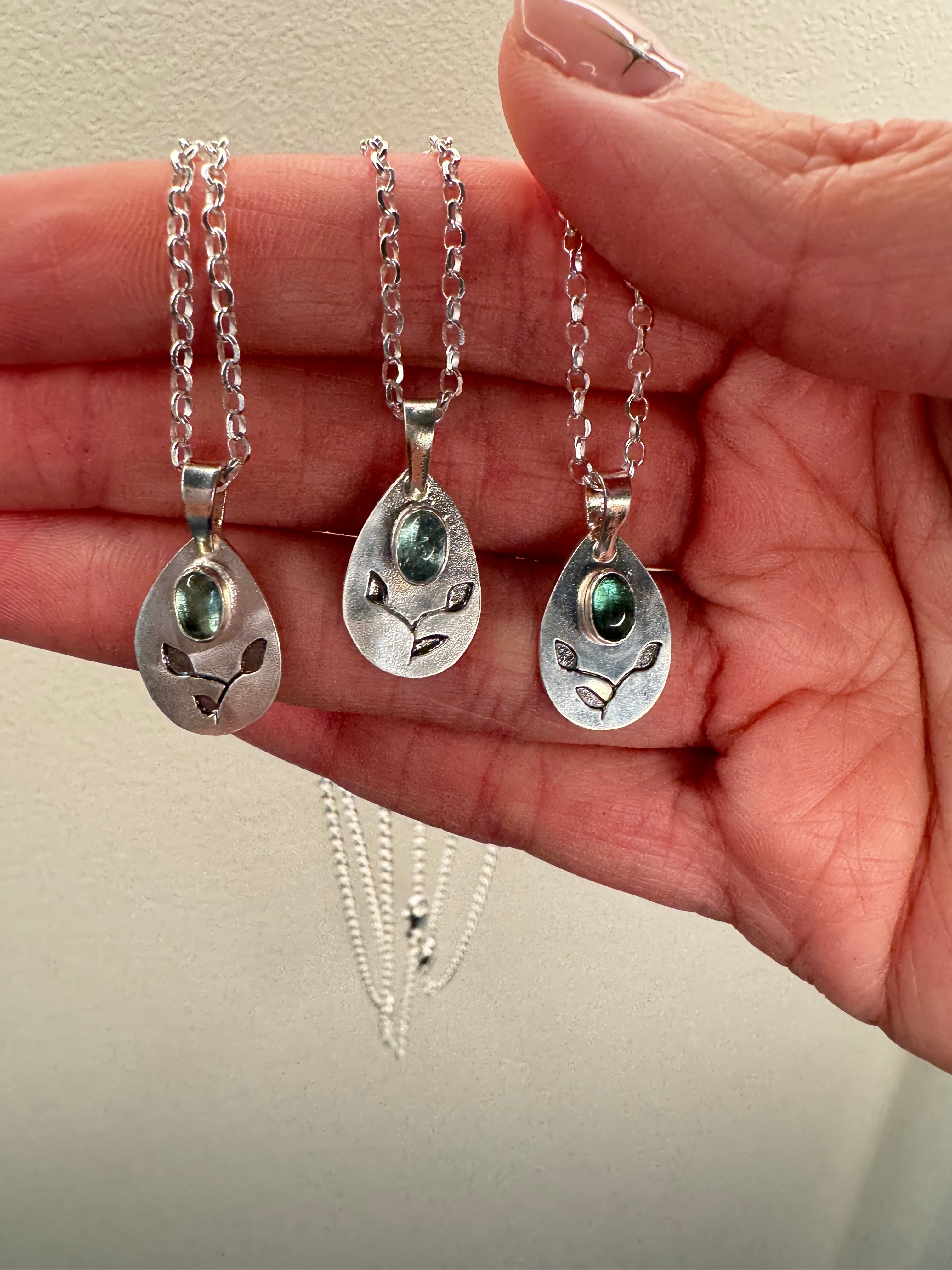 Tourmaline & Vine Pendant