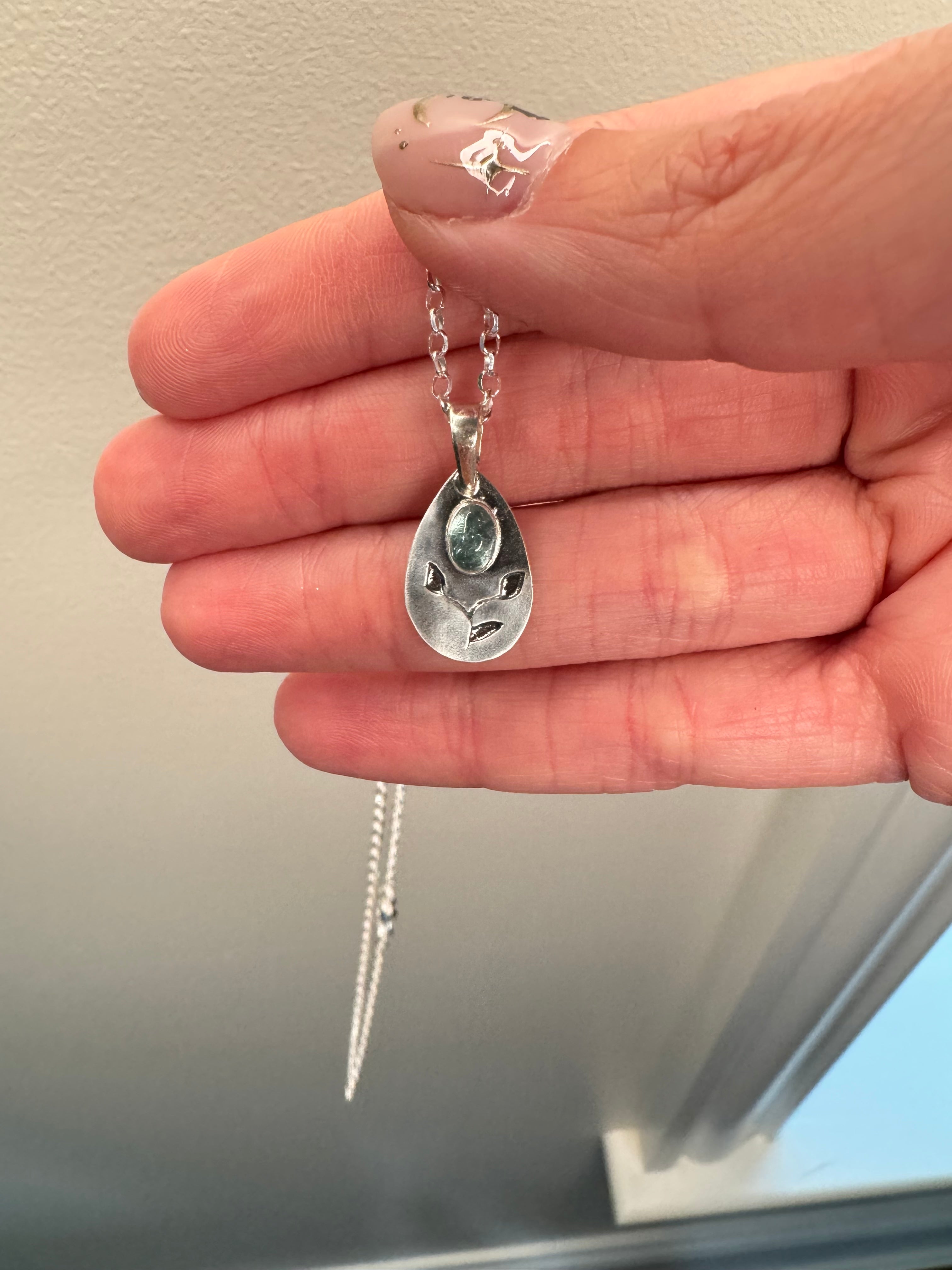 Tourmaline & Vine Pendant