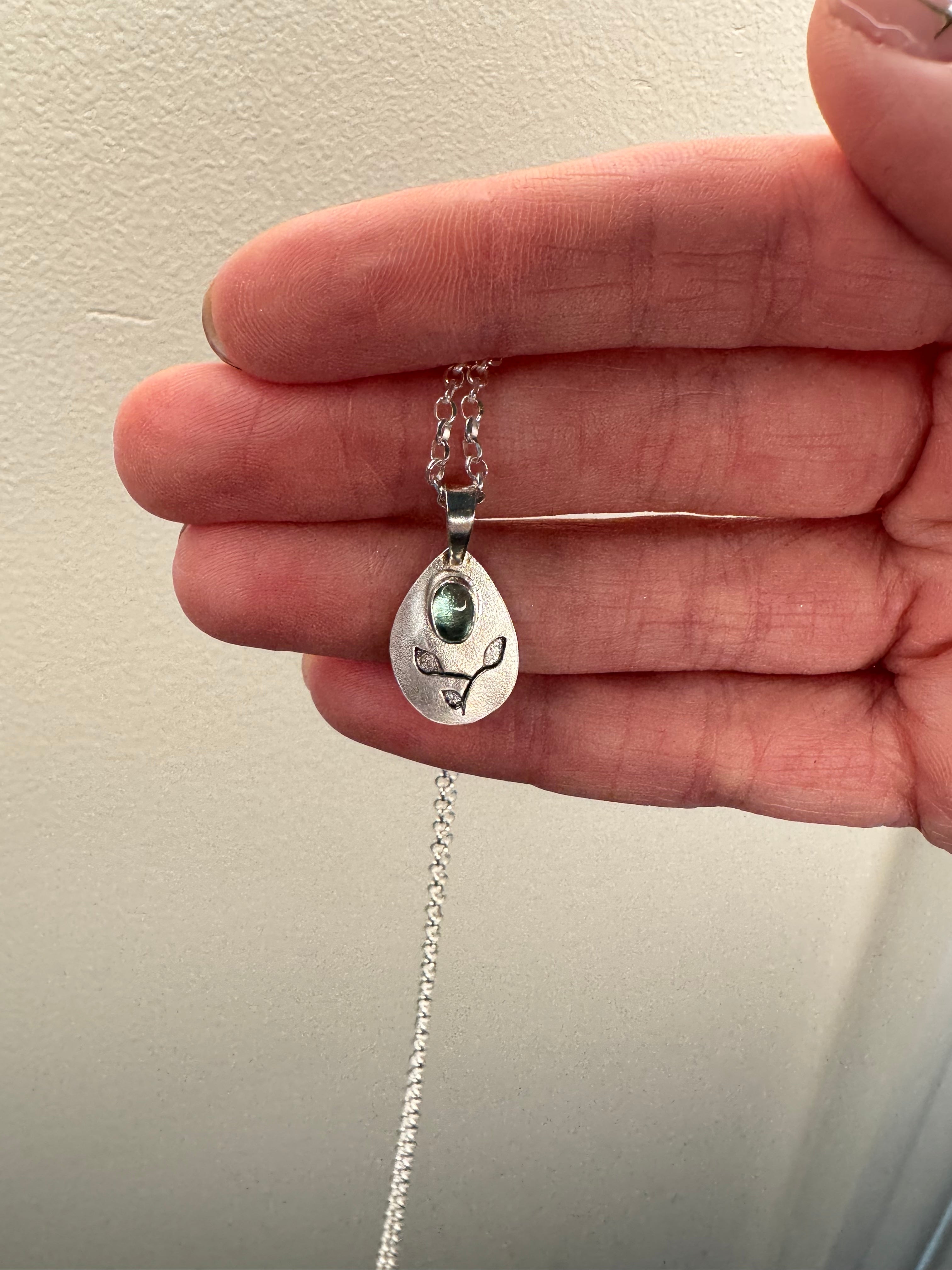 Tourmaline & Vine Pendant