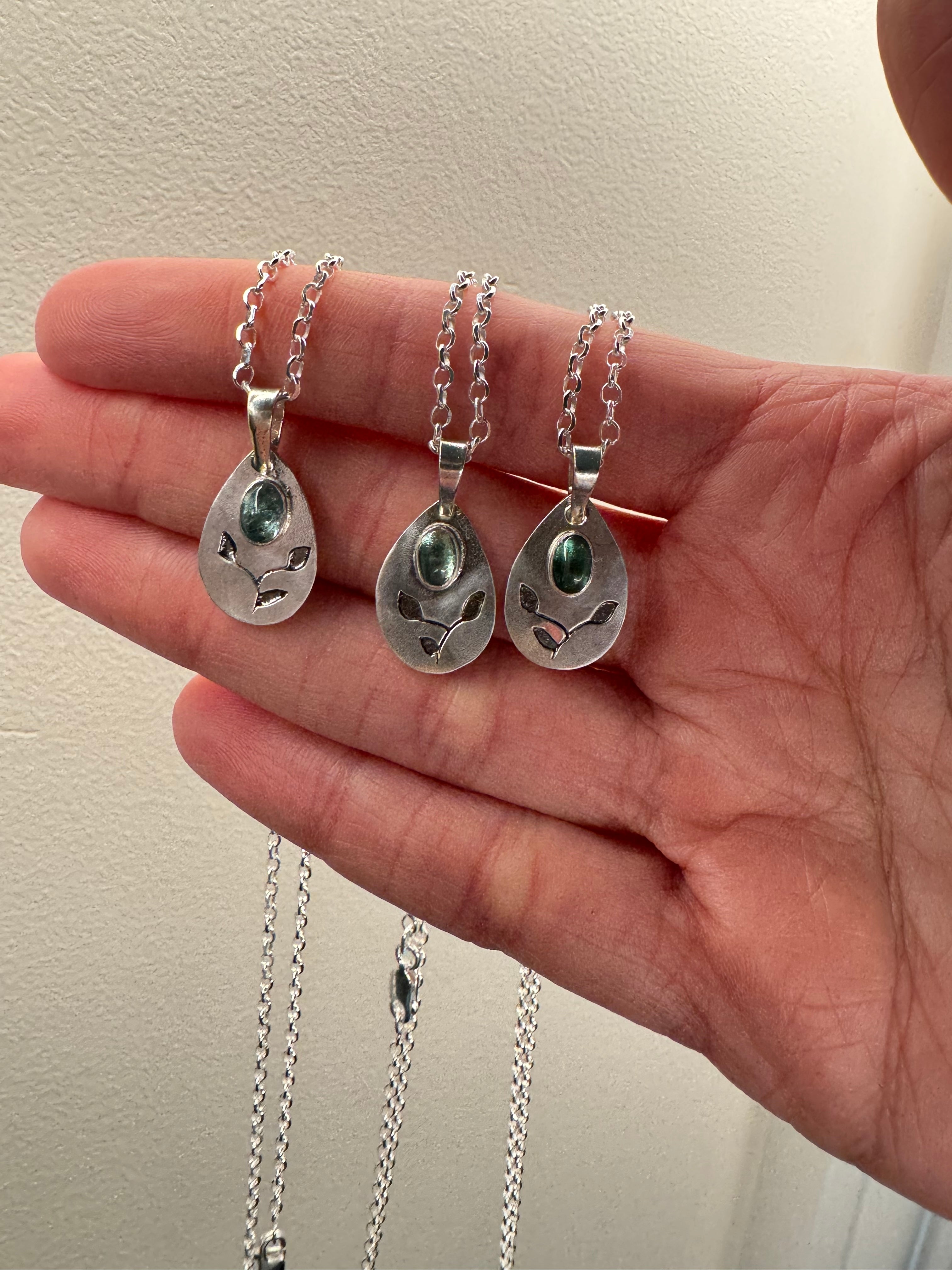 Tourmaline & Vine Pendant