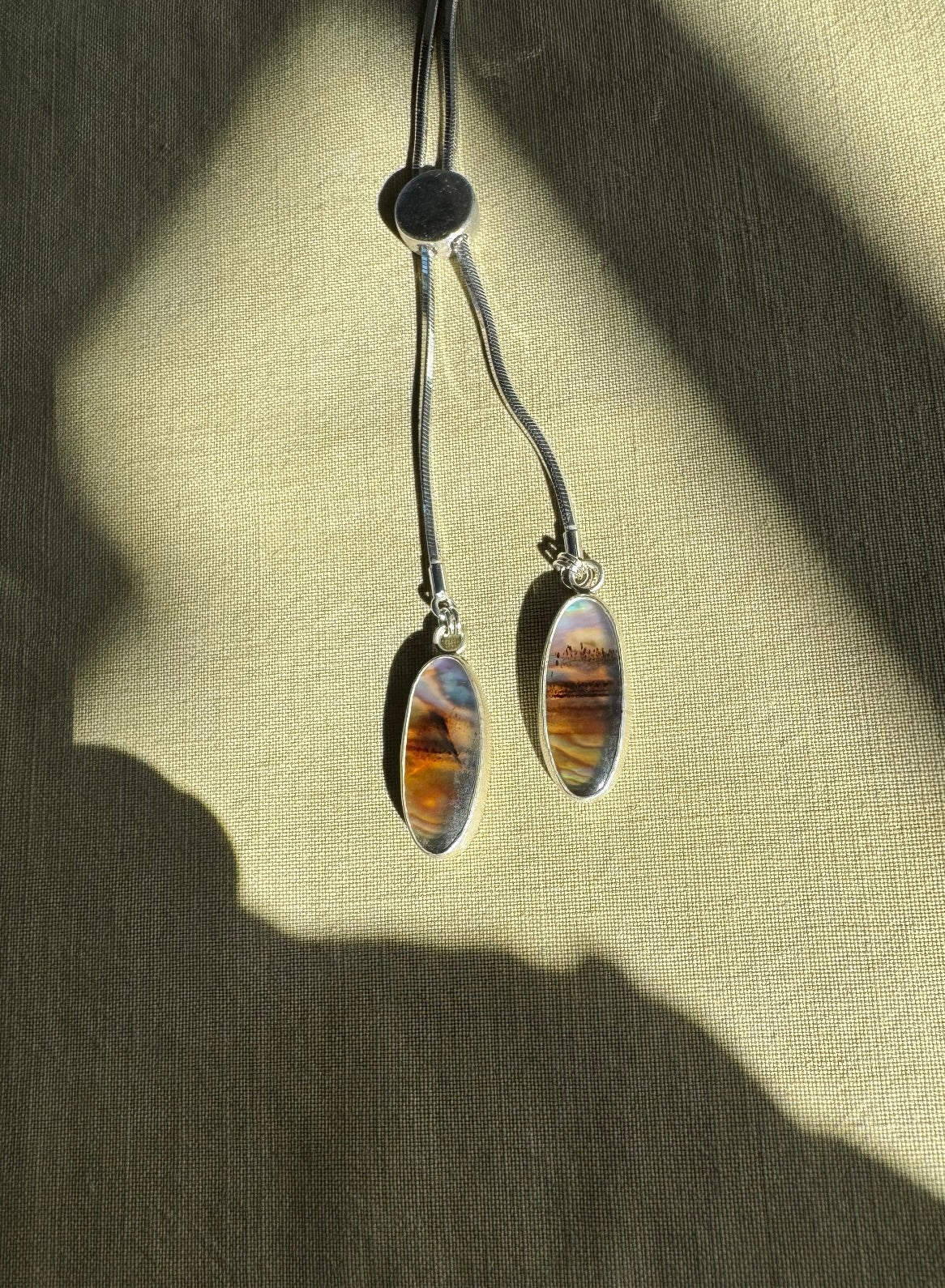 Abalone & Montana Agate Bolo Necklace