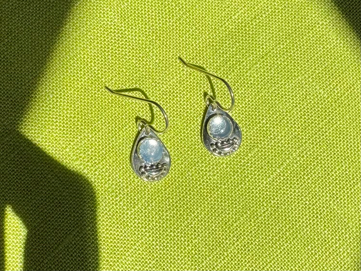 Teardrop Earrings with Lavender Moon Quartz