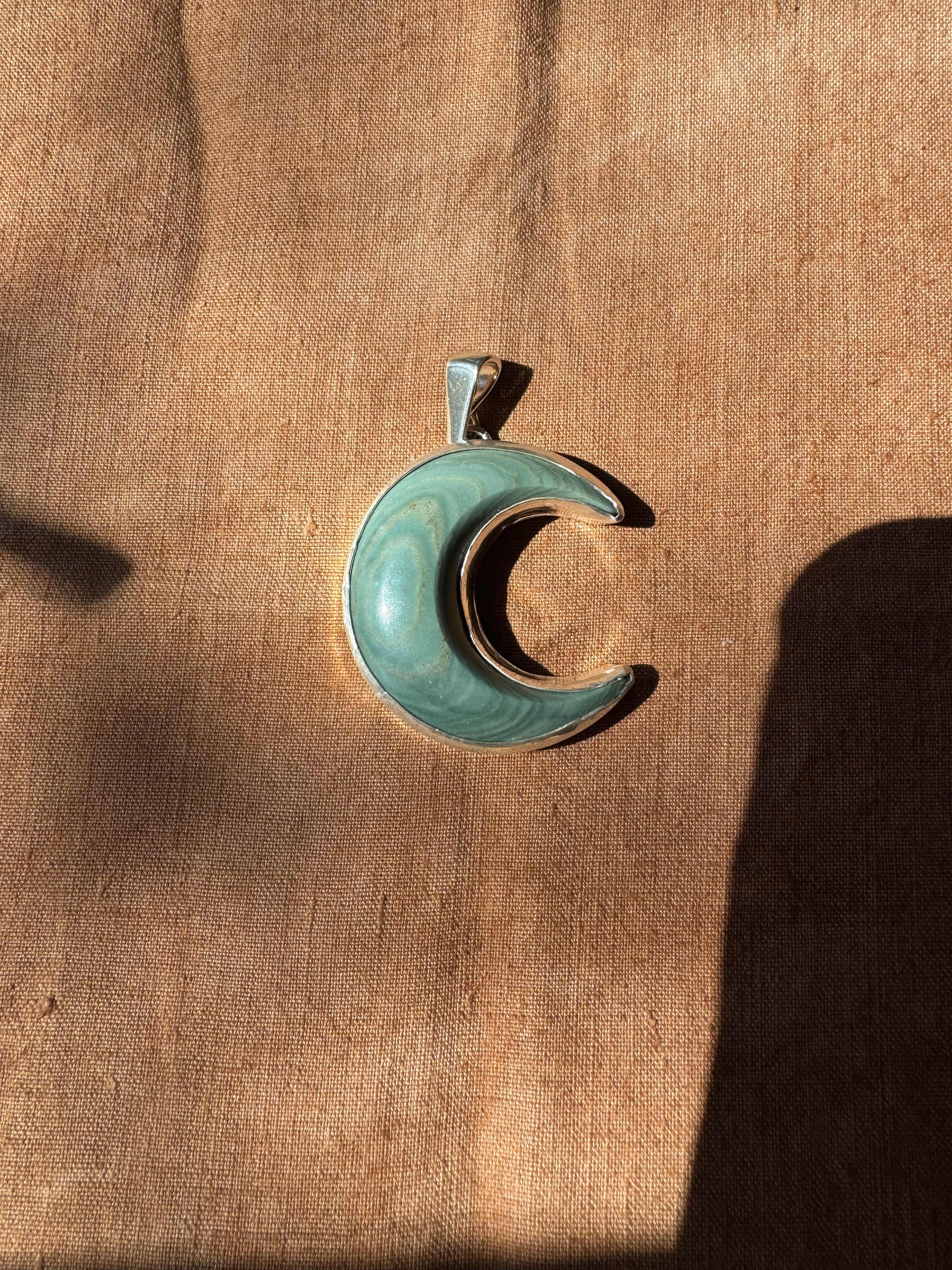 Crescent Moon Pendant (lighter green)