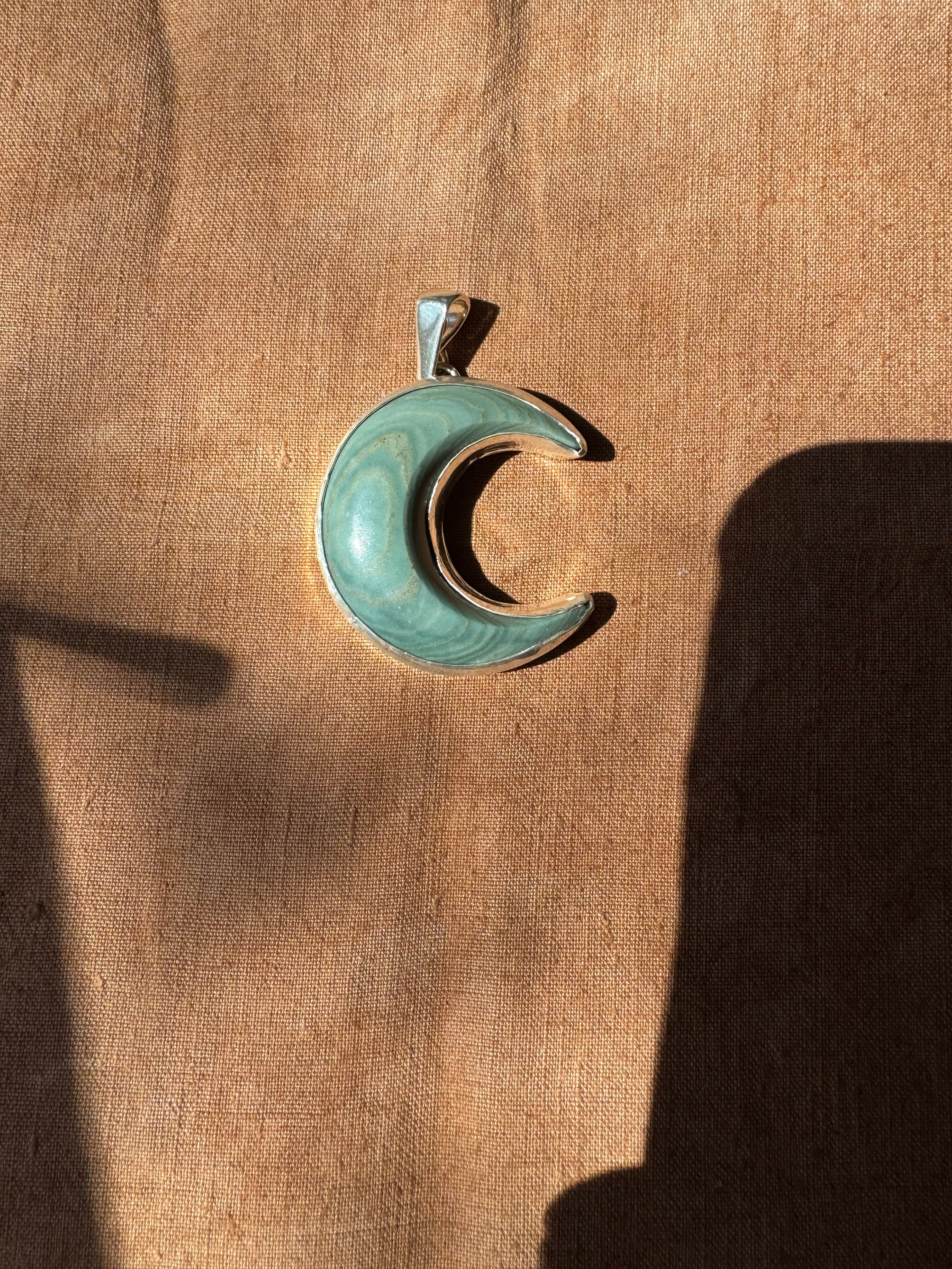Crescent Moon Pendant (lighter green)
