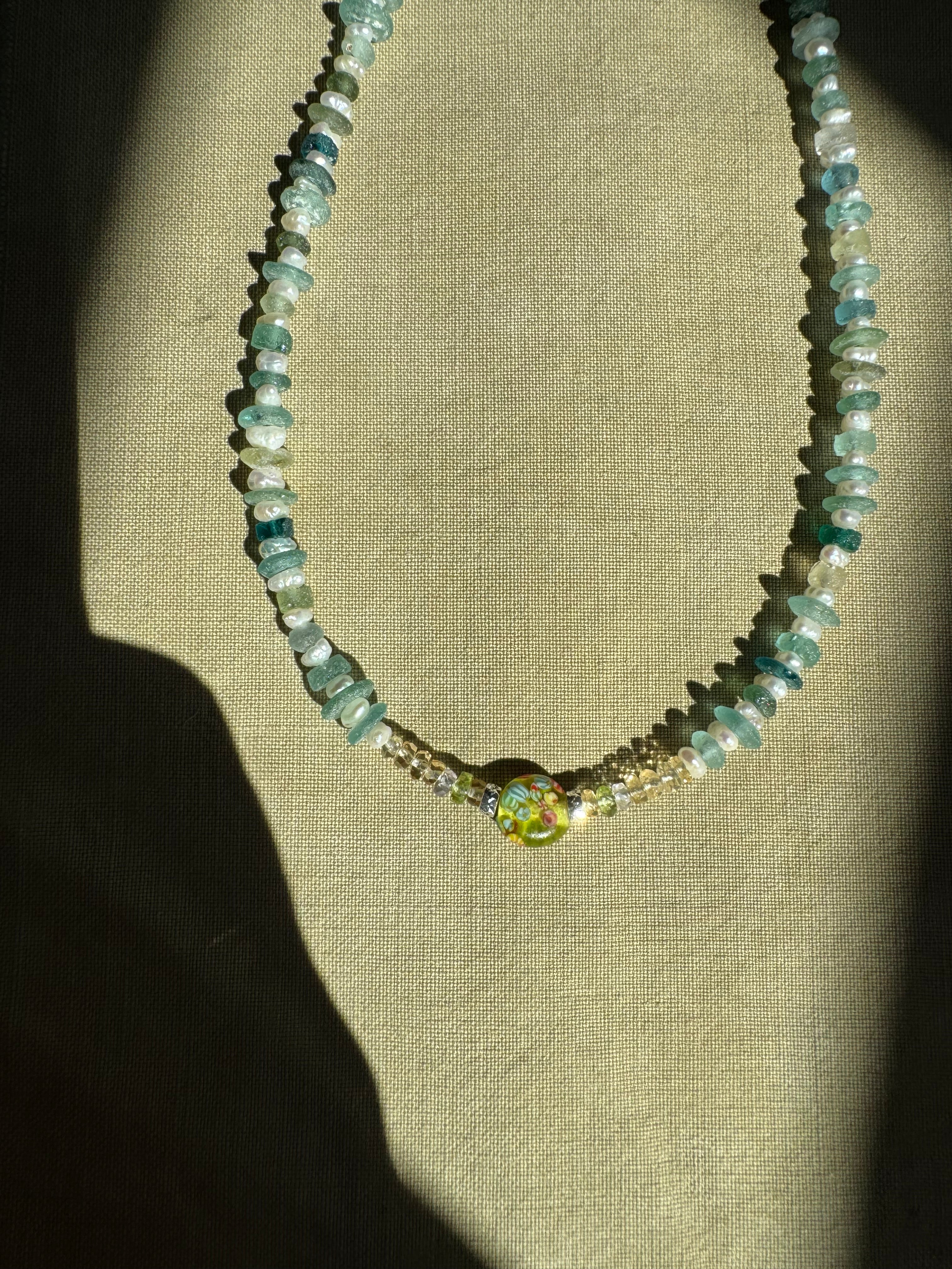 Montana Sapphire & Pearl Necklace