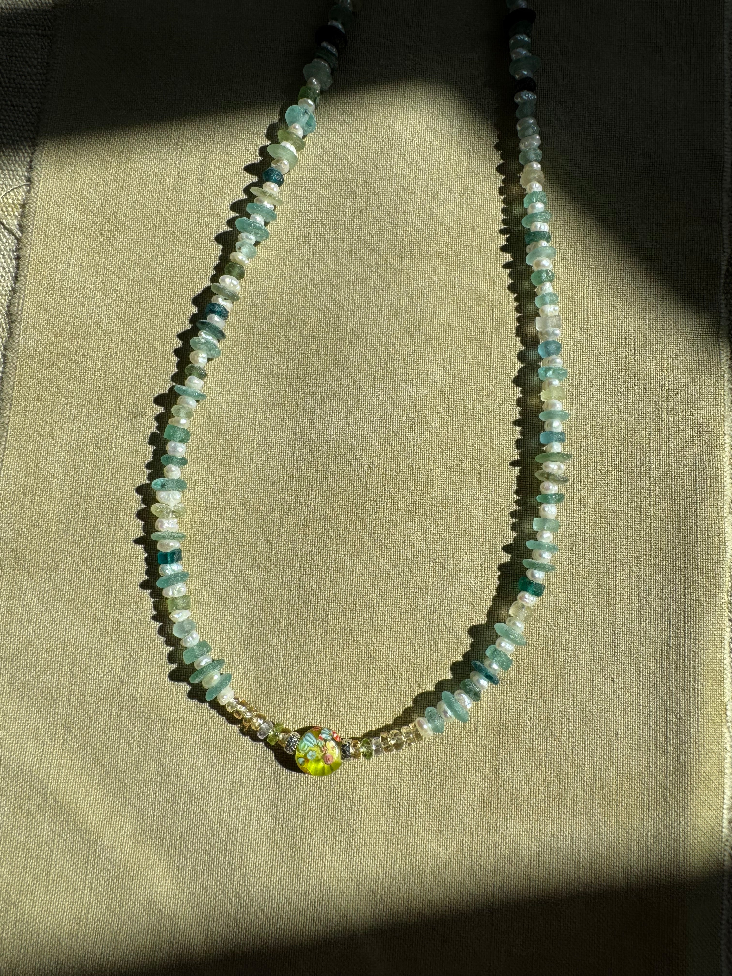 Montana Sapphire & Pearl Necklace