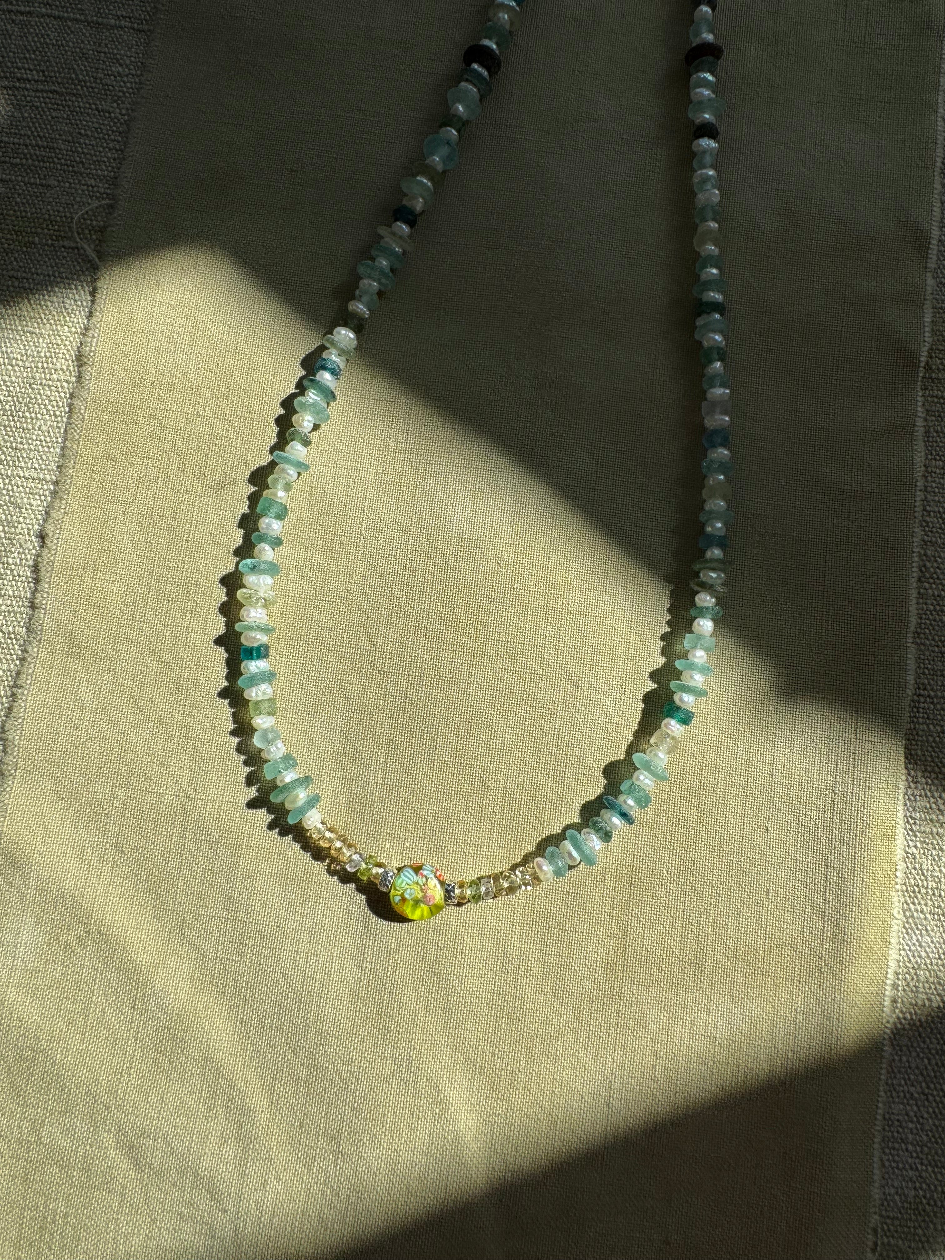 Montana Sapphire & Pearl Necklace