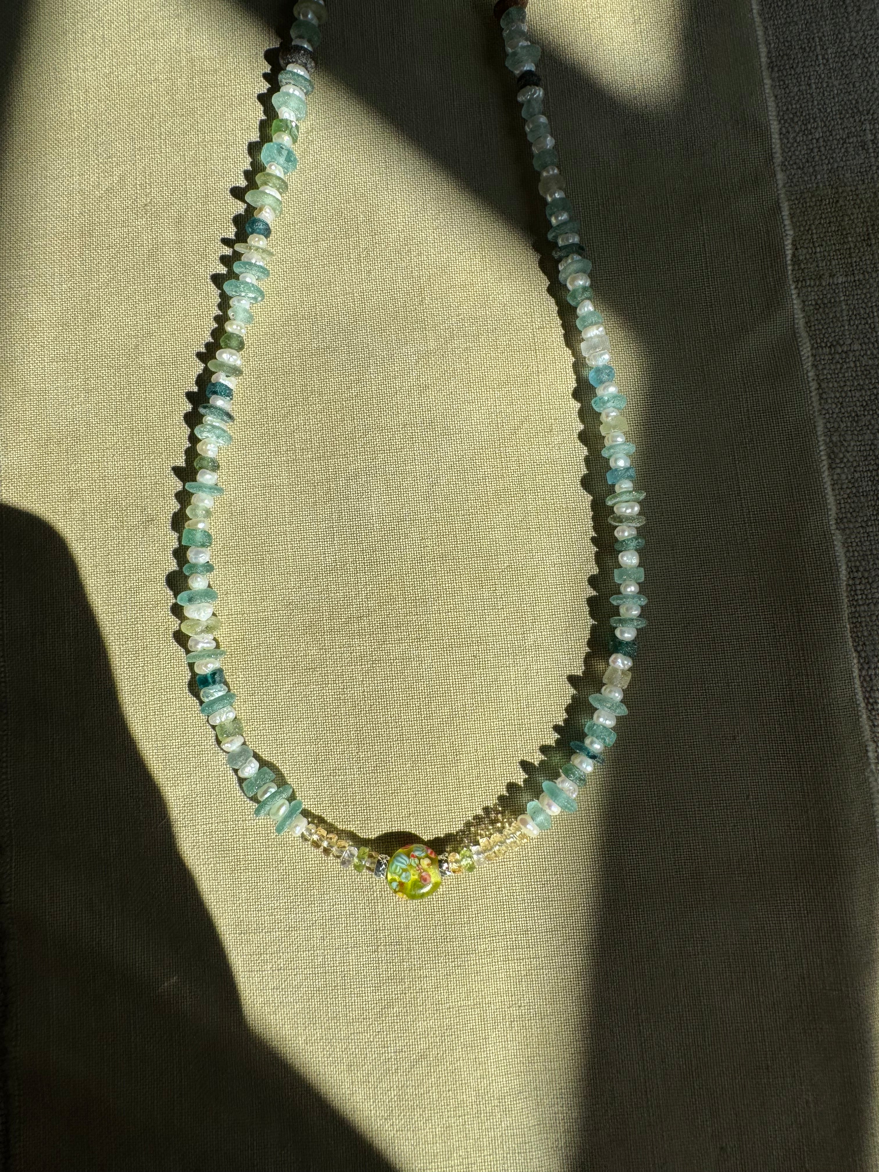 Montana Sapphire & Pearl Necklace