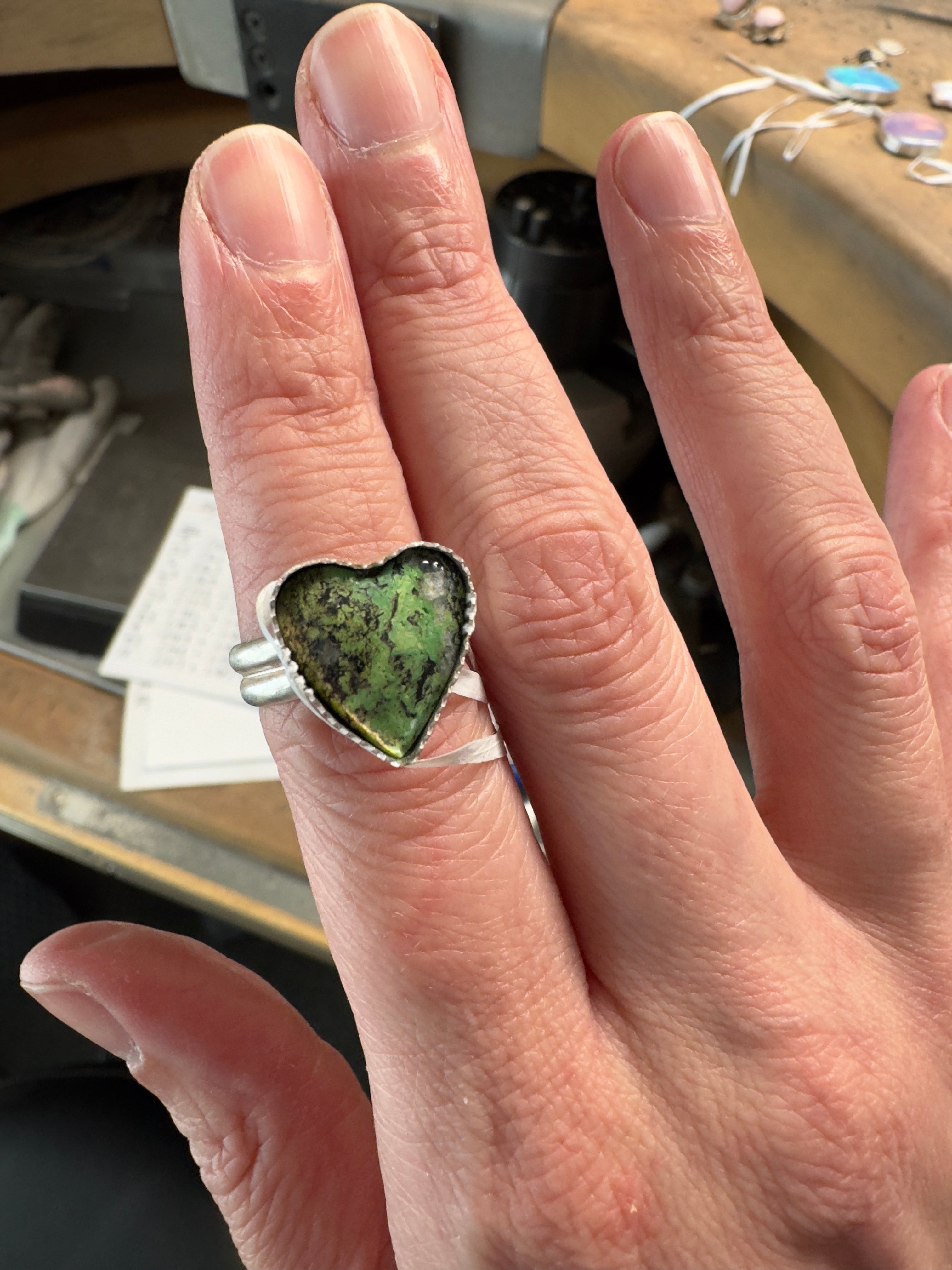 Yungai Turquoise Heart Rings (MTO)