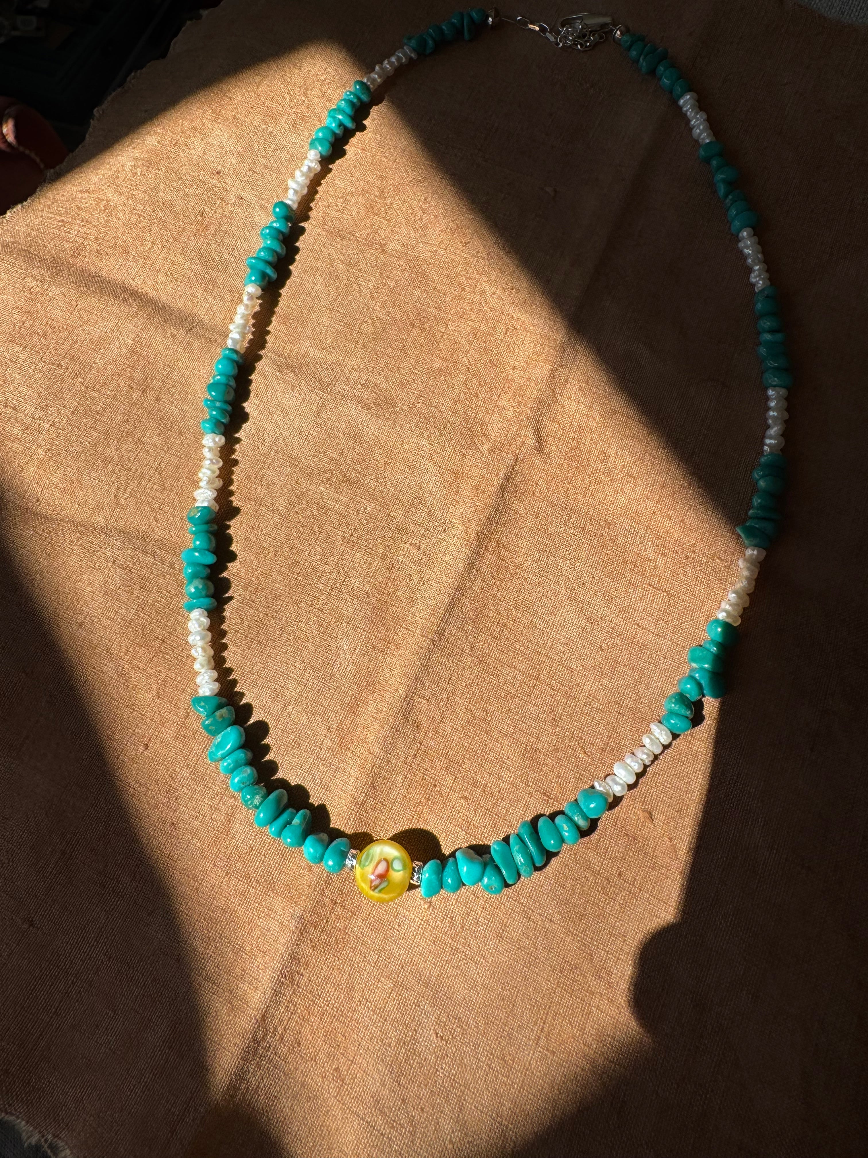 Turquoise & Pearl Necklace